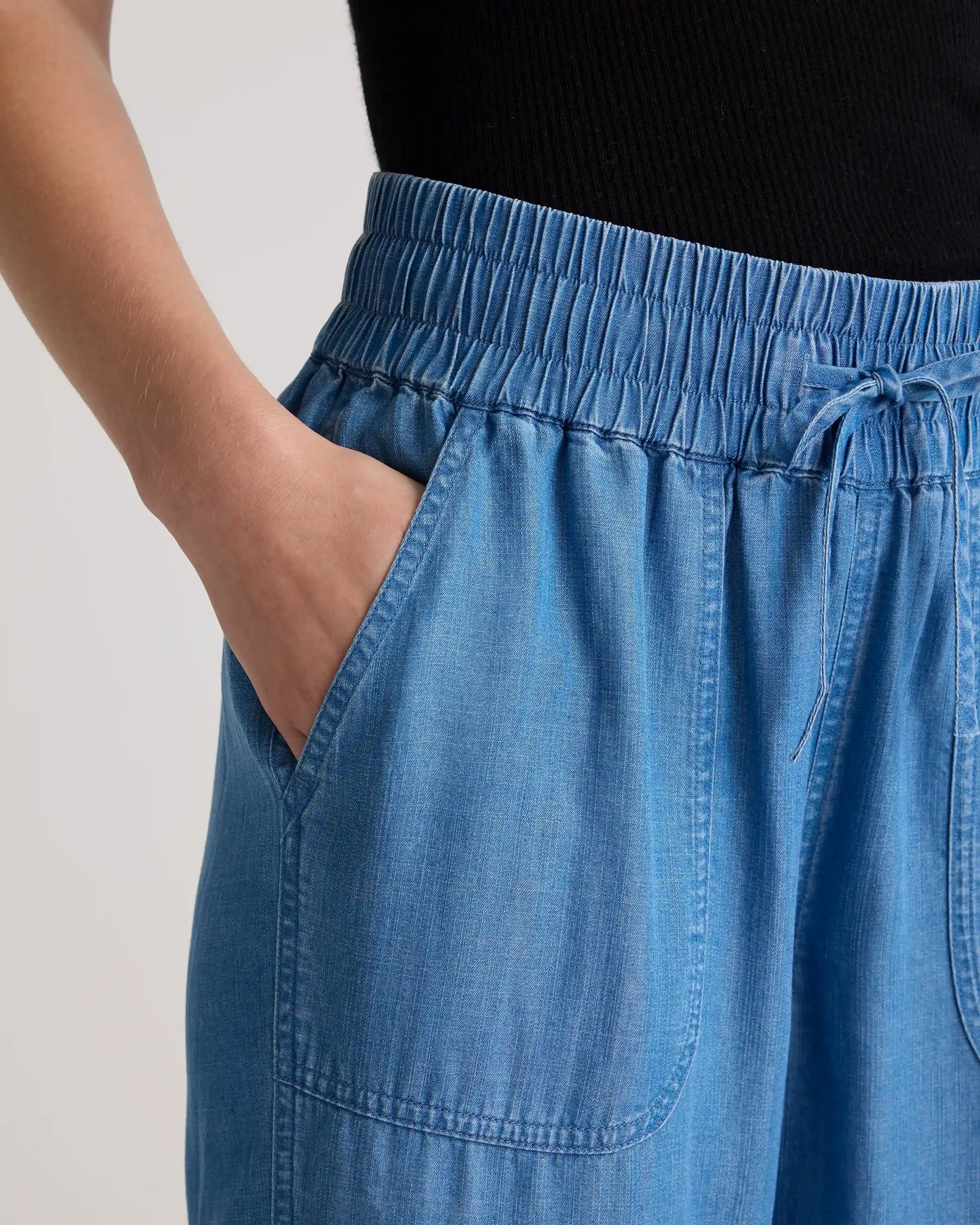 Pull-On Tencel Chambray Pants