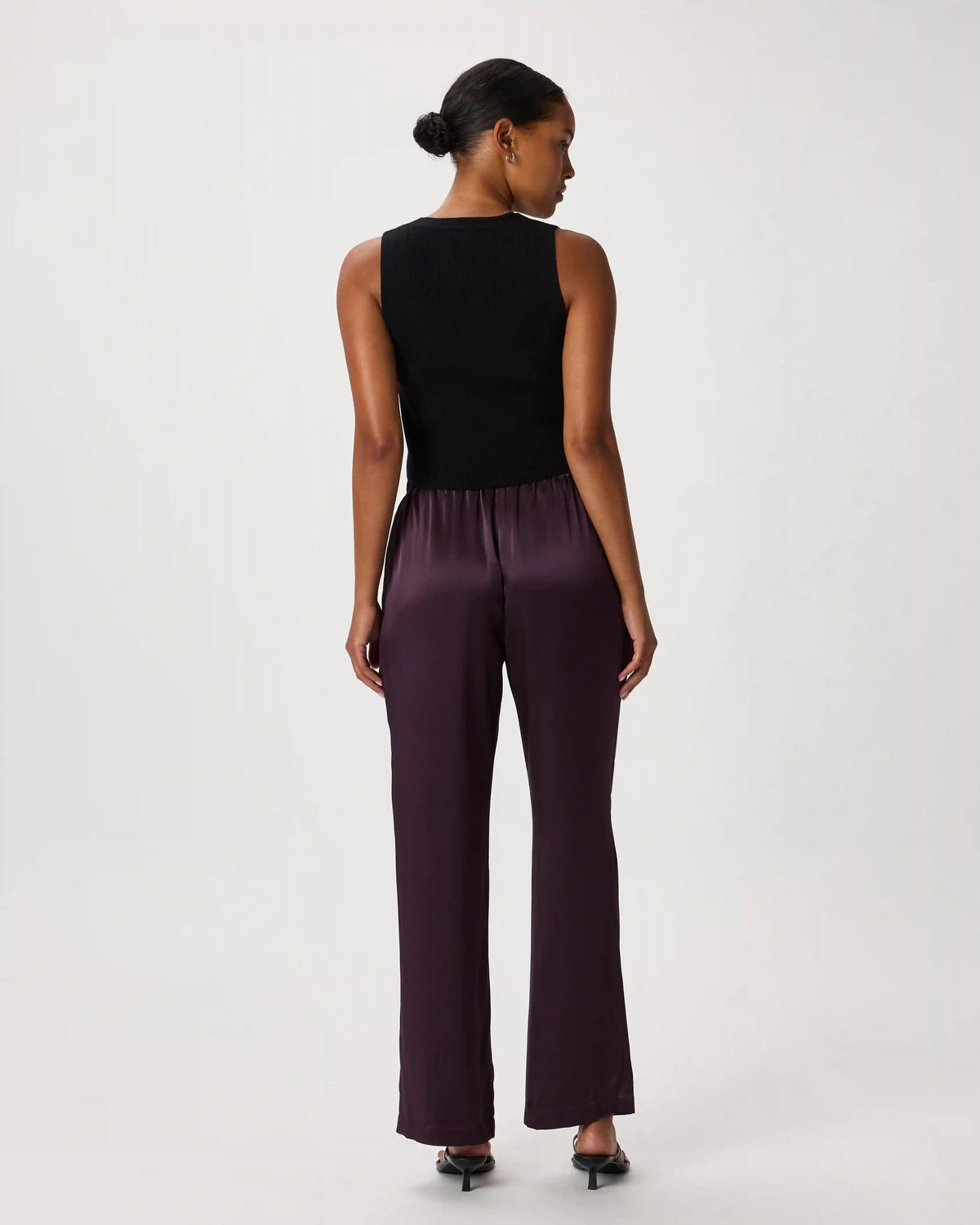100% Washable Silk Drawstring Wide Leg Pants