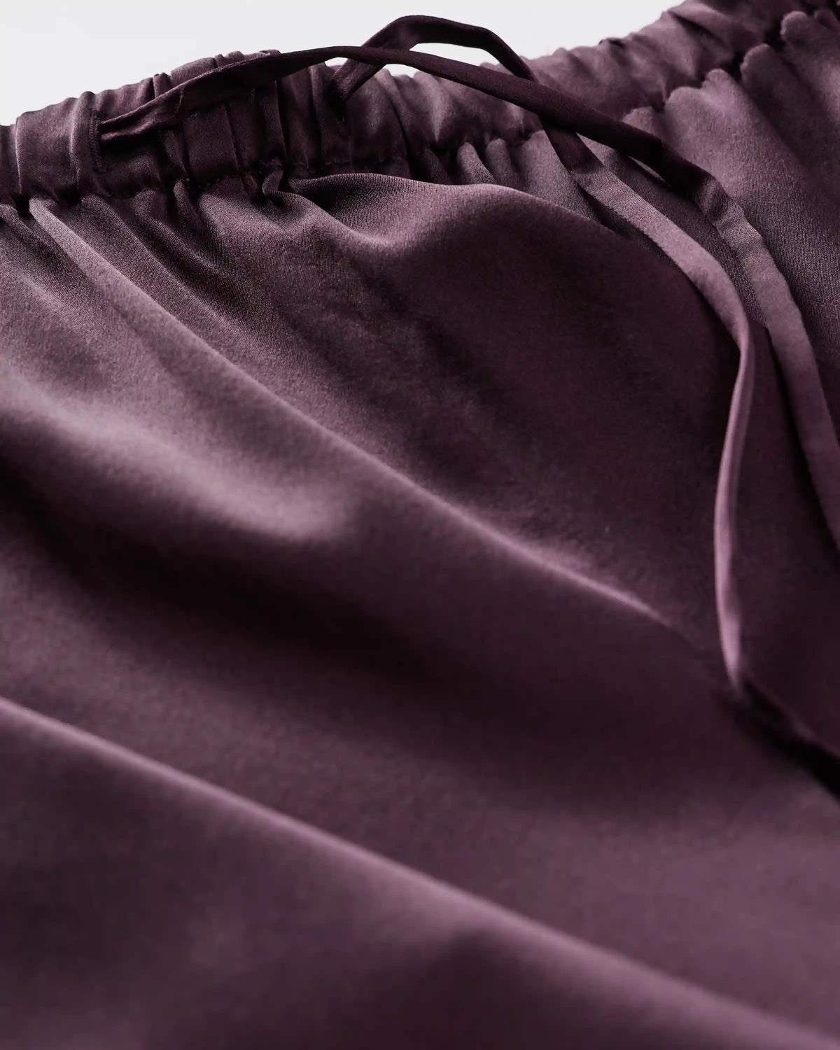 100% Washable Silk Drawstring Wide Leg Pants