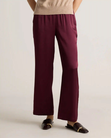 100% Washable Silk Drawstring Wide Leg Pants