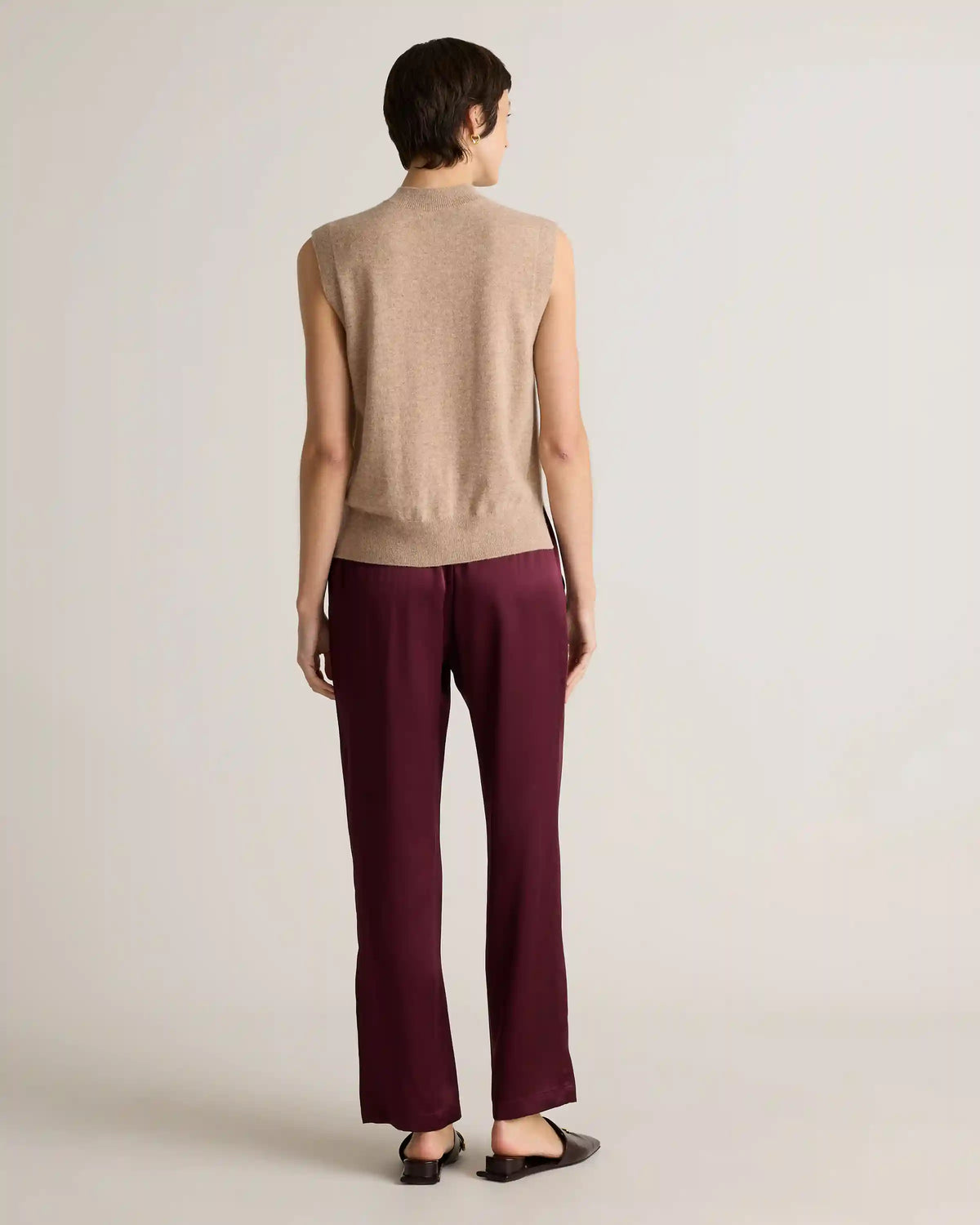 100% Washable Silk Drawstring Wide Leg Pants