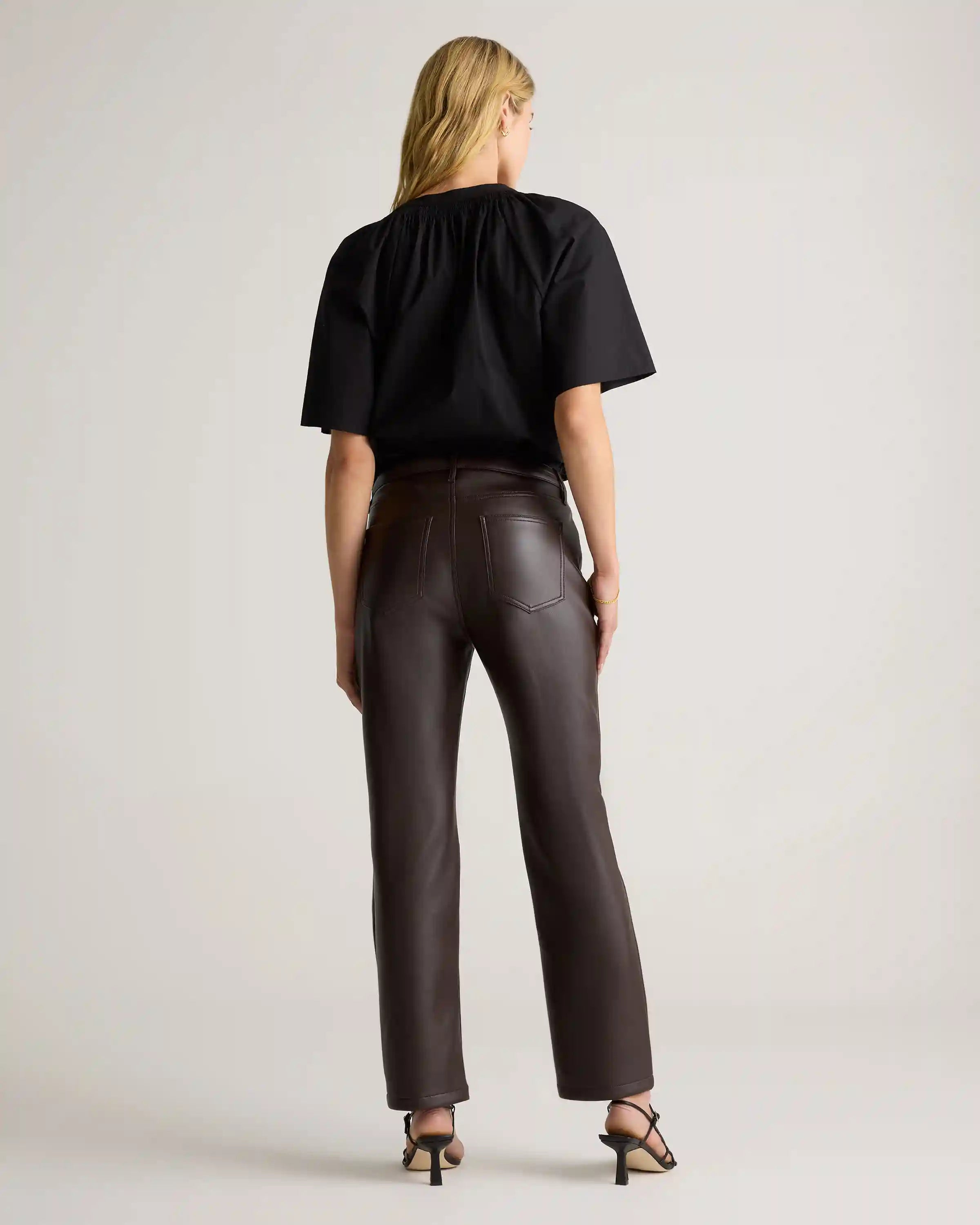 Vegan Leather Straight Leg Pants