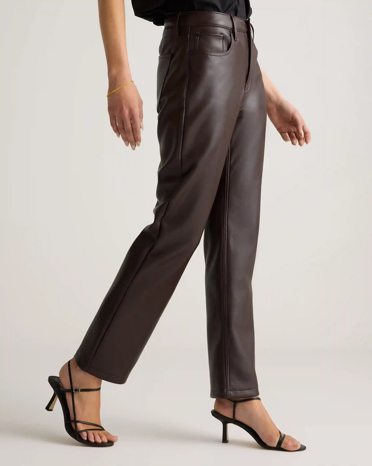 Vegan Leather Straight Leg Pants