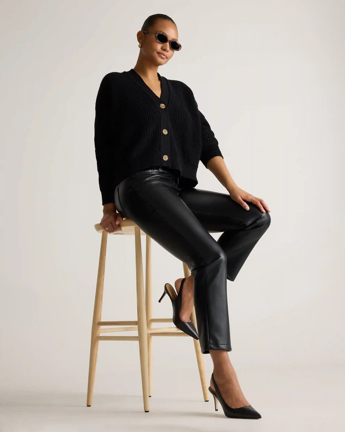 Vegan Leather Straight Leg Pants