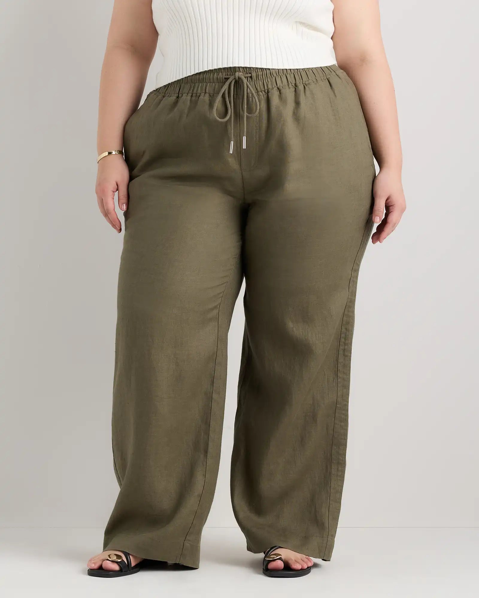 100% European Linen Wide Leg Pants
