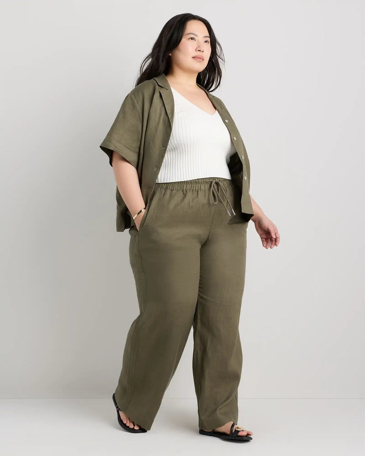 100% European Linen Wide Leg Pants