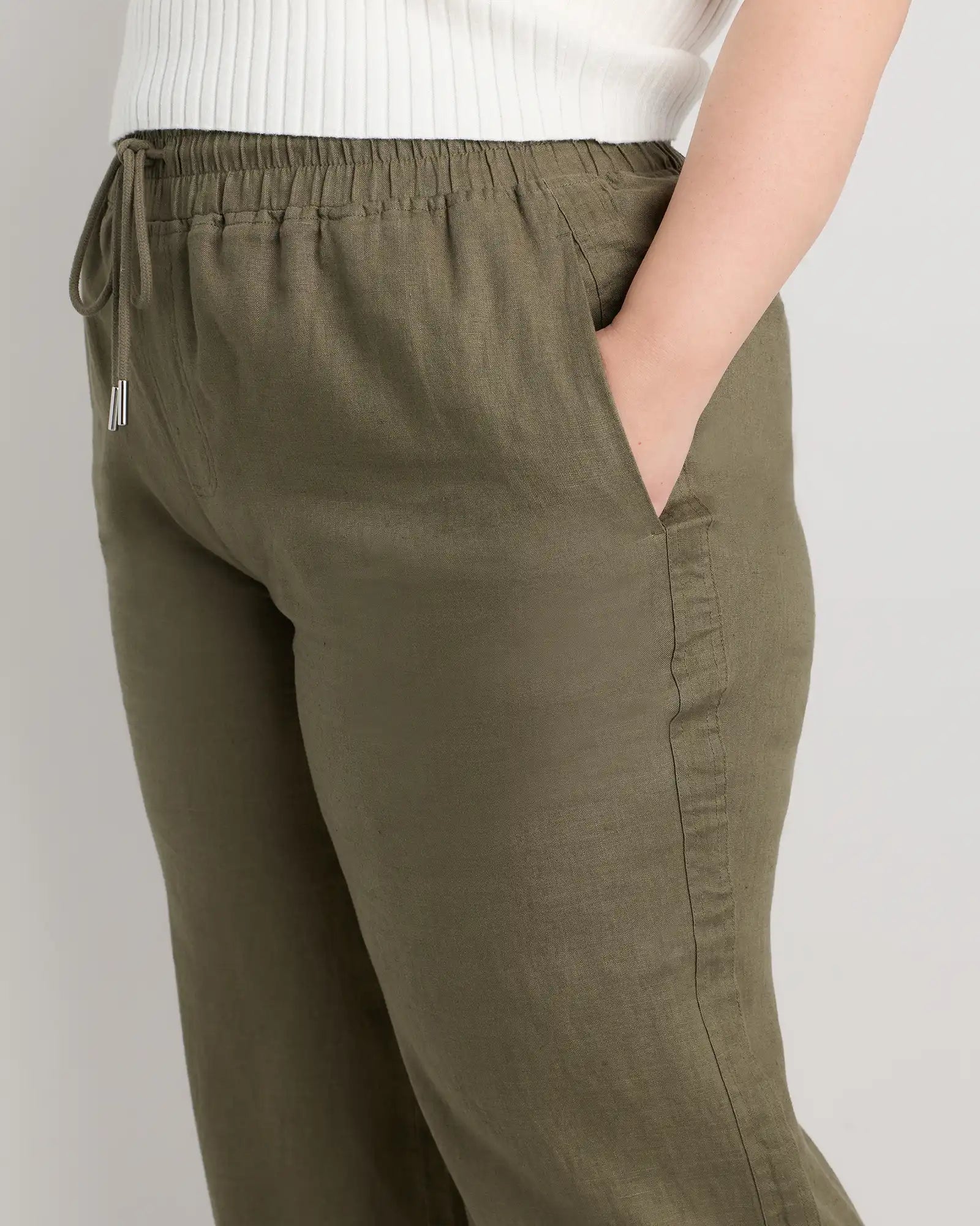 100% European Linen Wide Leg Pants