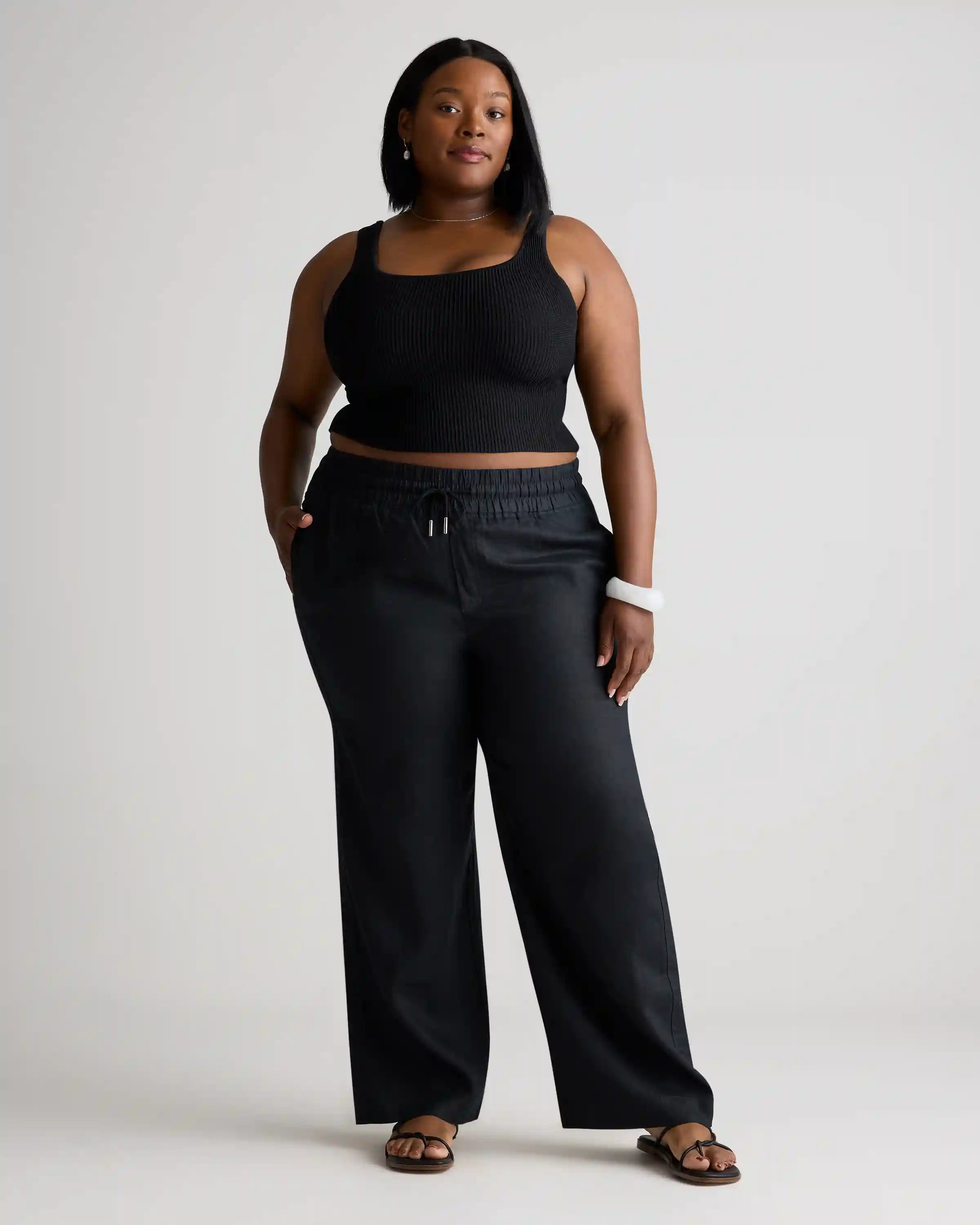 100% European Linen Wide Leg Pants