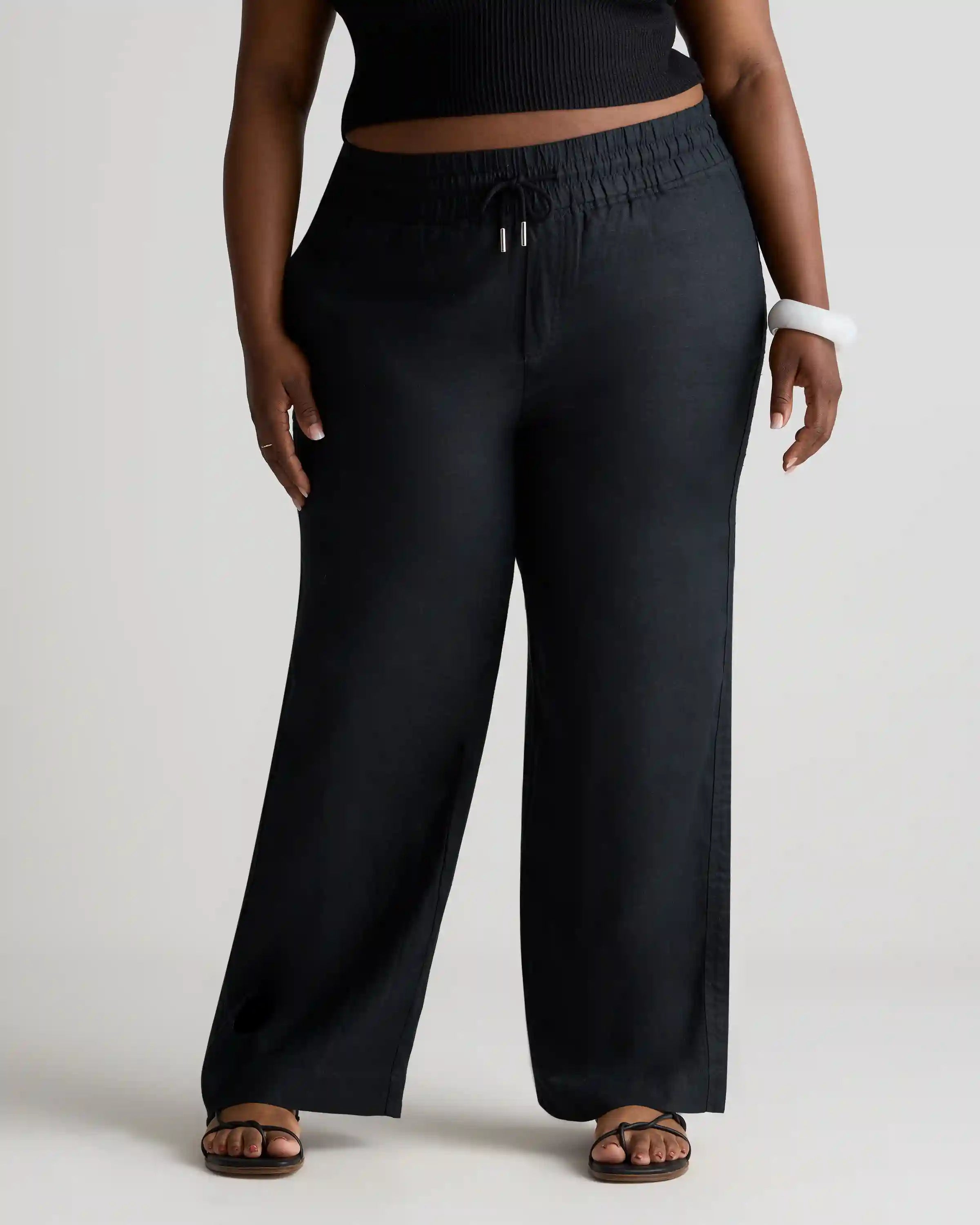 100% European Linen Wide Leg Pants
