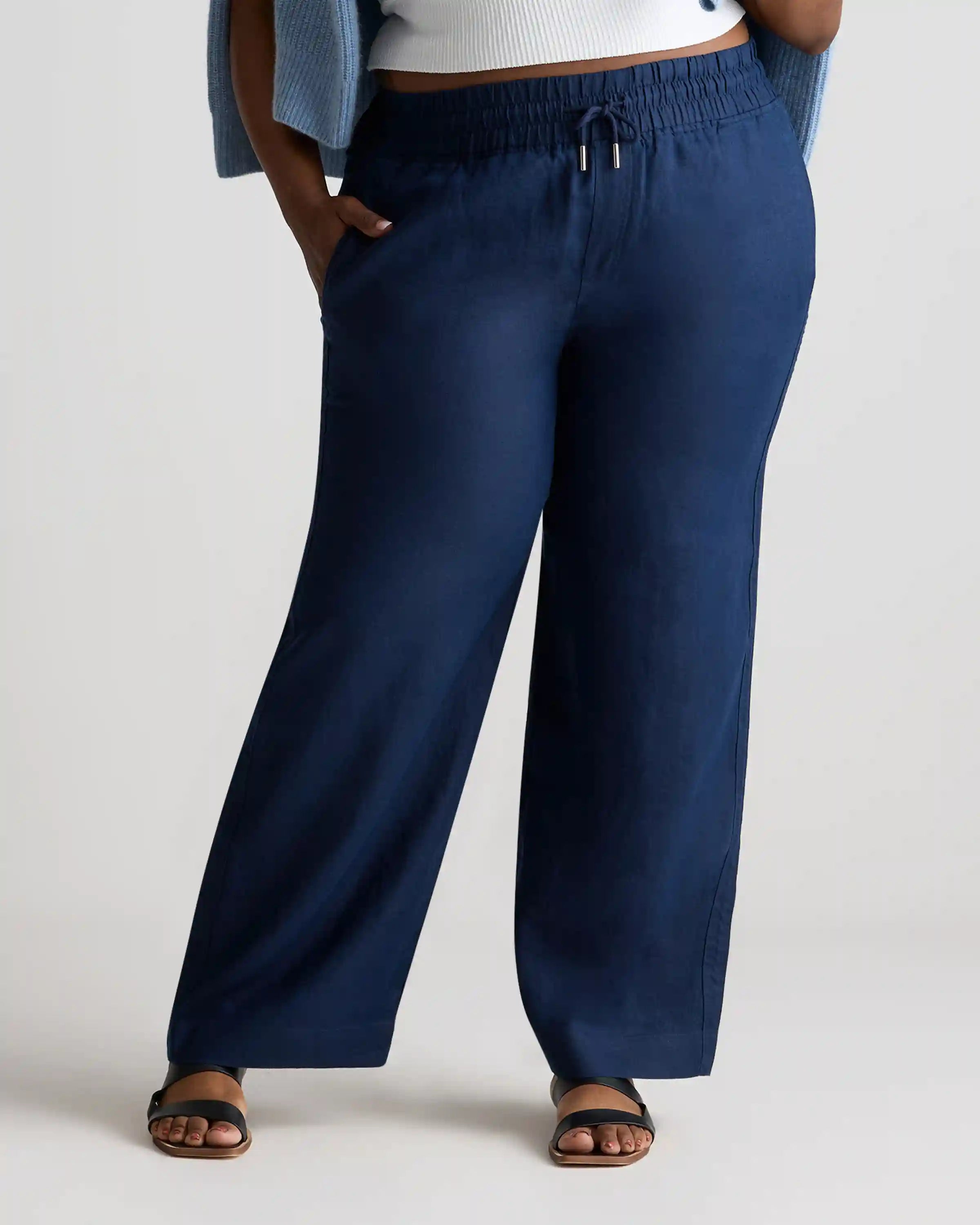 100% European Linen Wide Leg Pants