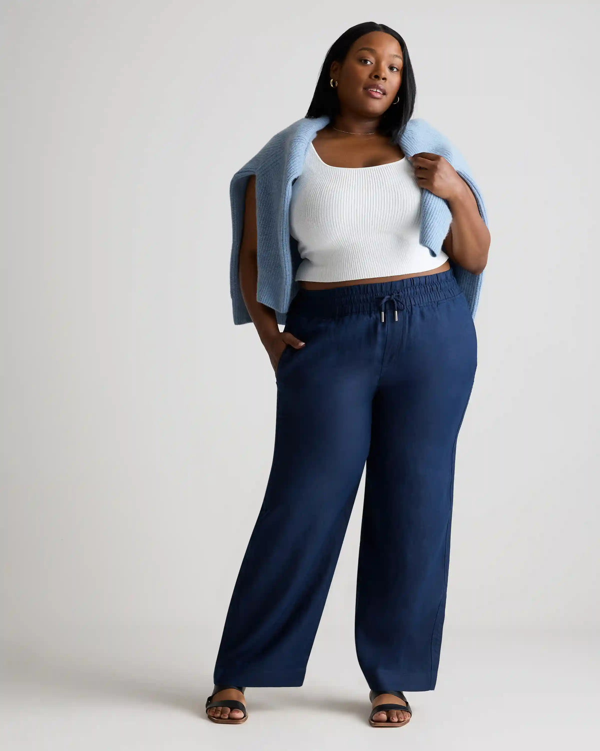 100% European Linen Wide Leg Pants