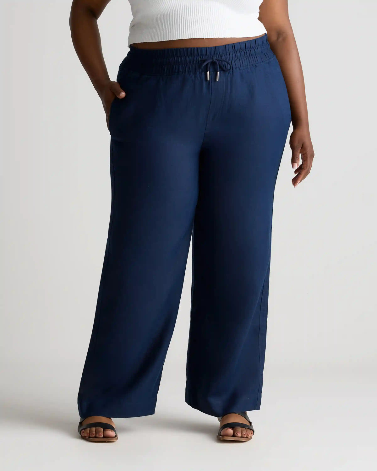 100% European Linen Wide Leg Pants