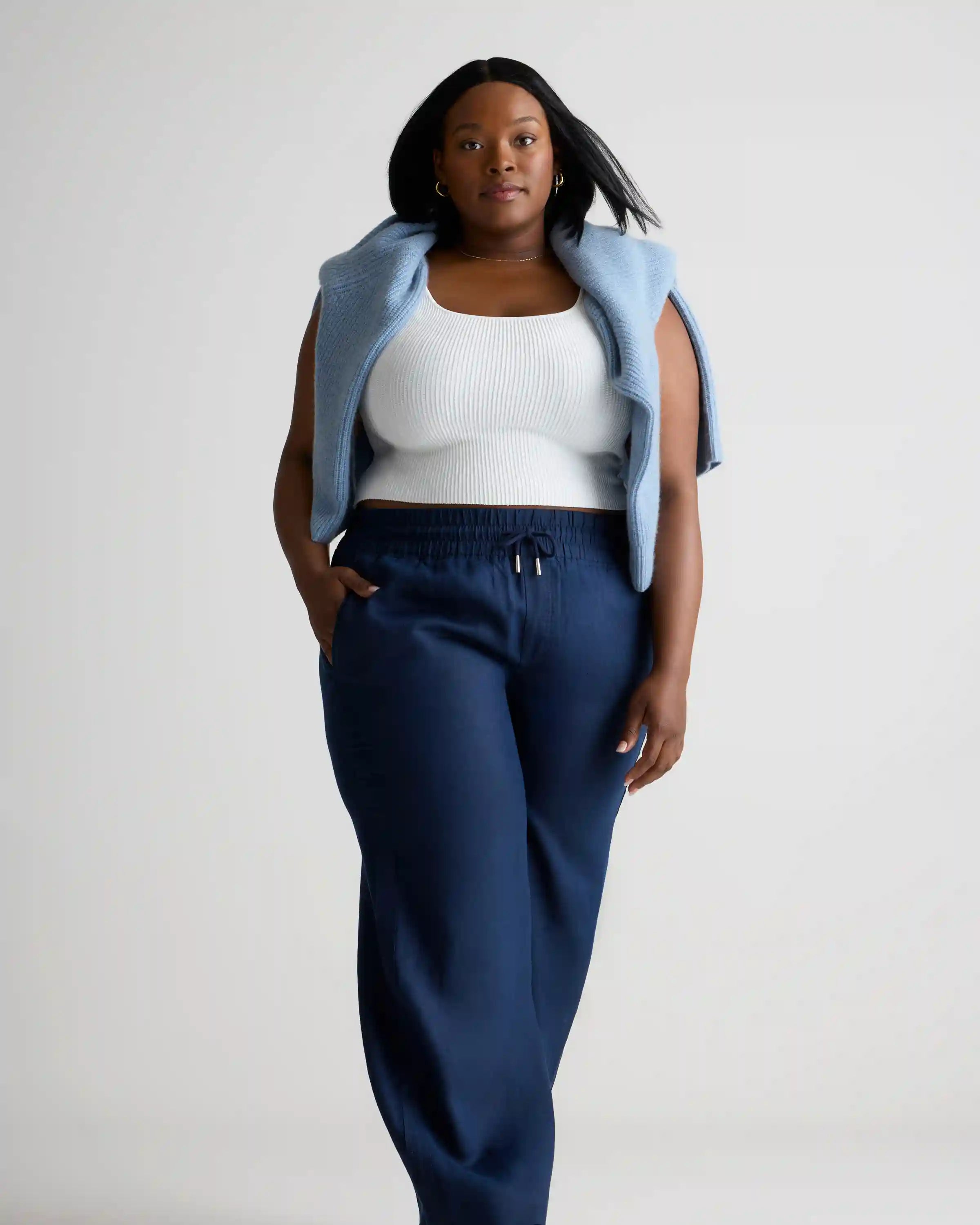 100% European Linen Wide Leg Pants