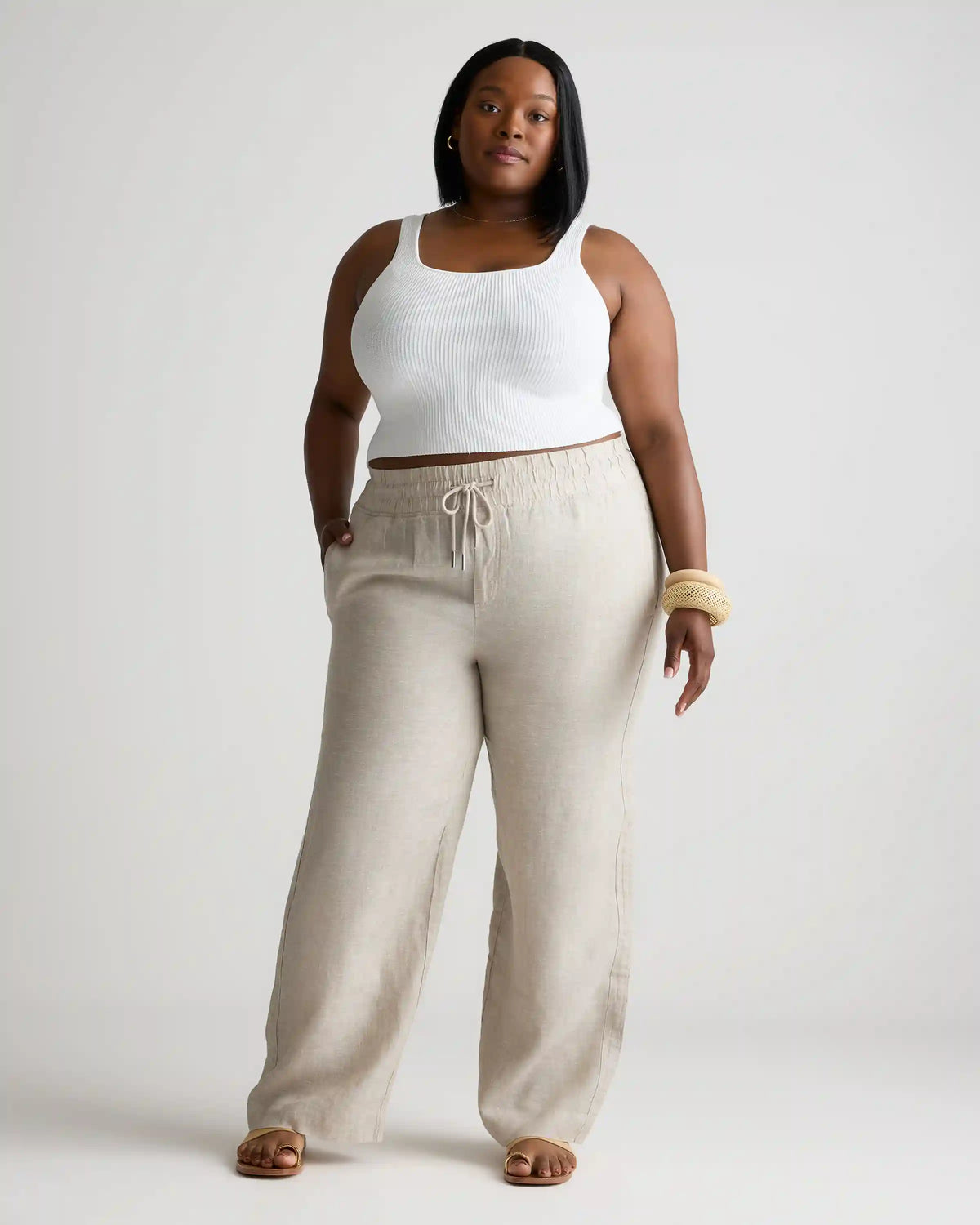100% European Linen Wide Leg Pants