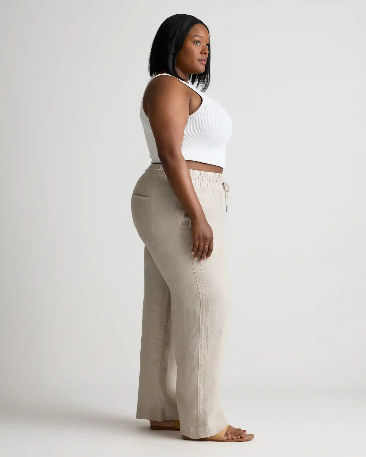 100% European Linen Wide Leg Pants