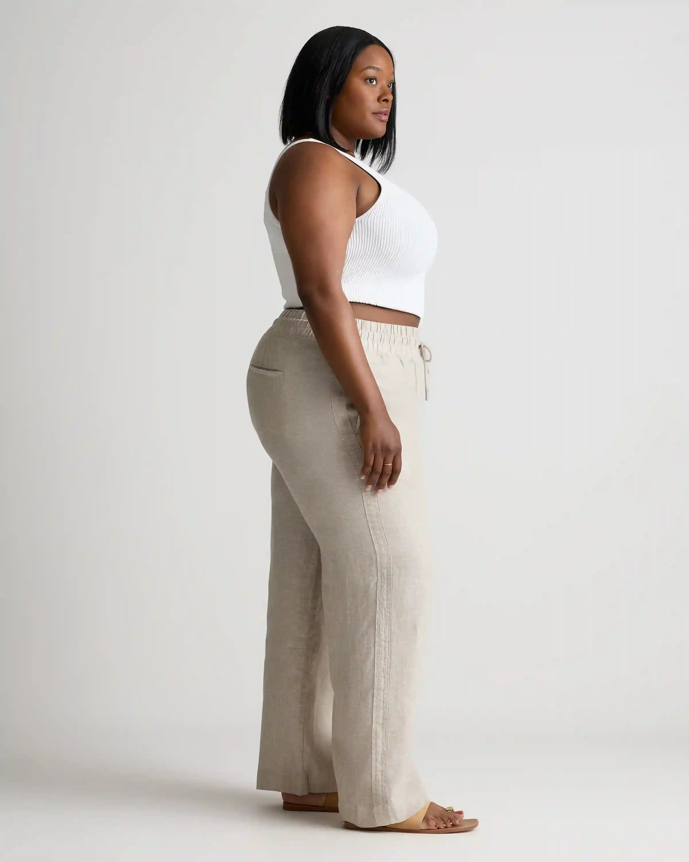 100% European Linen Wide Leg Pants