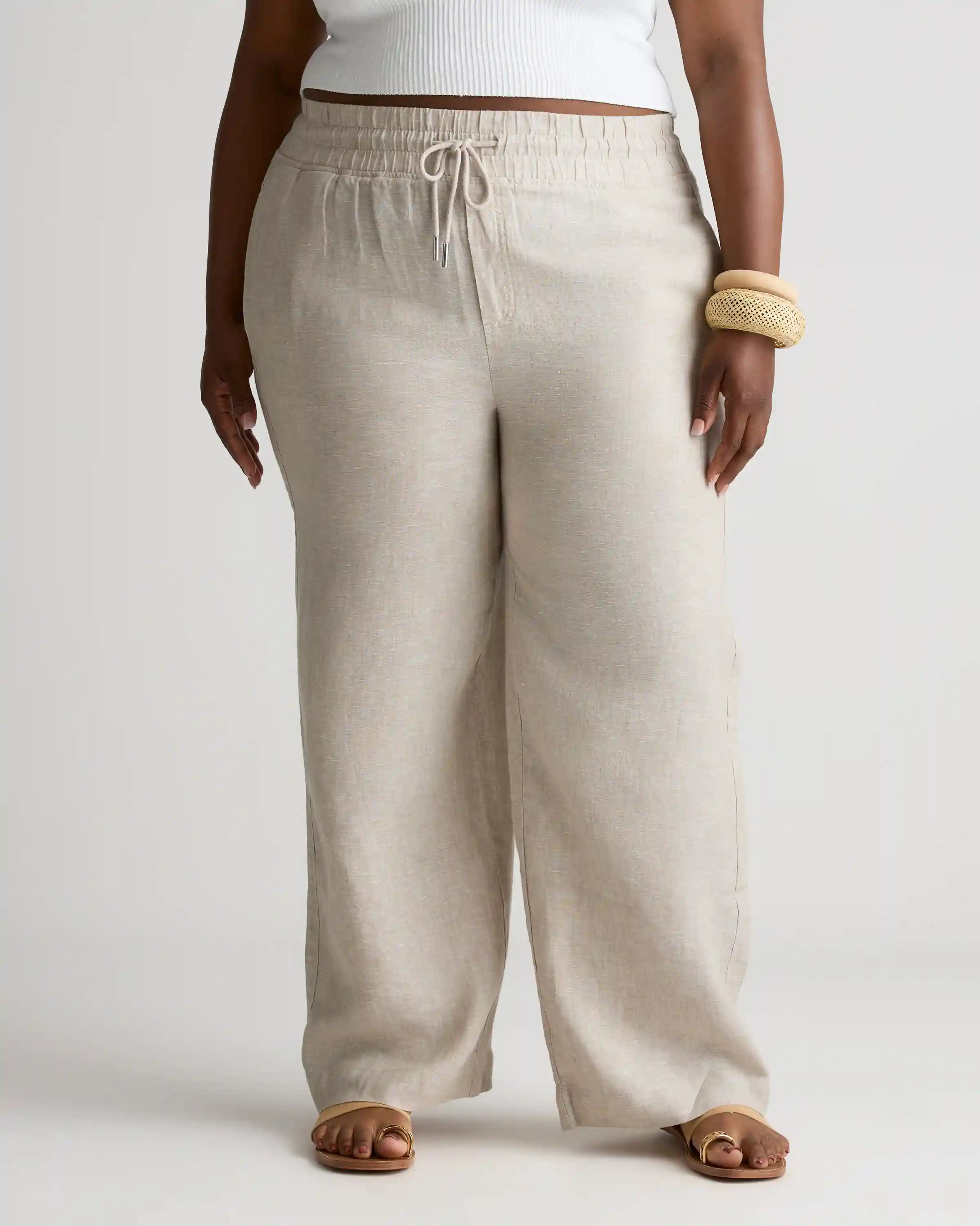 100% European Linen Wide Leg Pants
