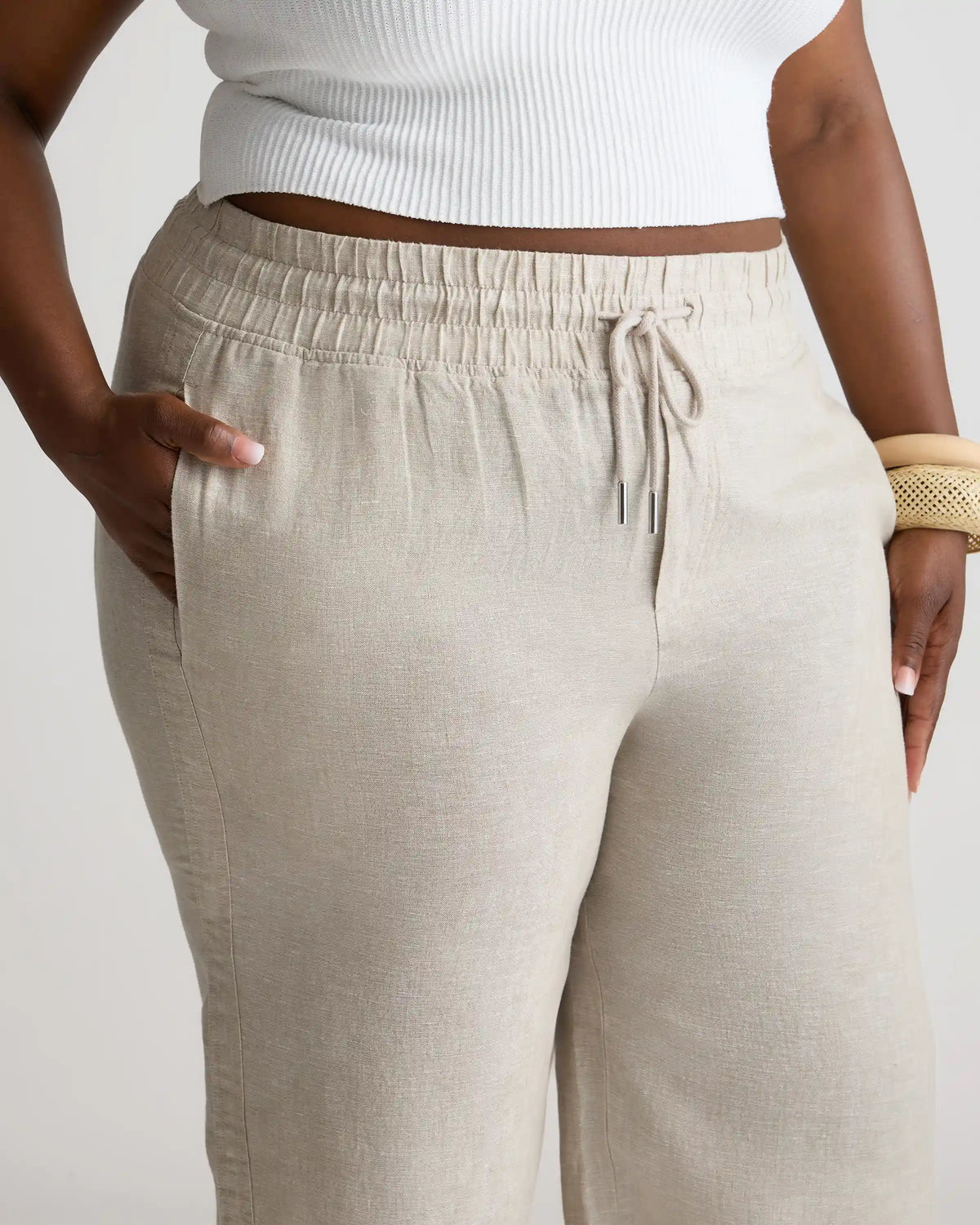 100% European Linen Wide Leg Pants