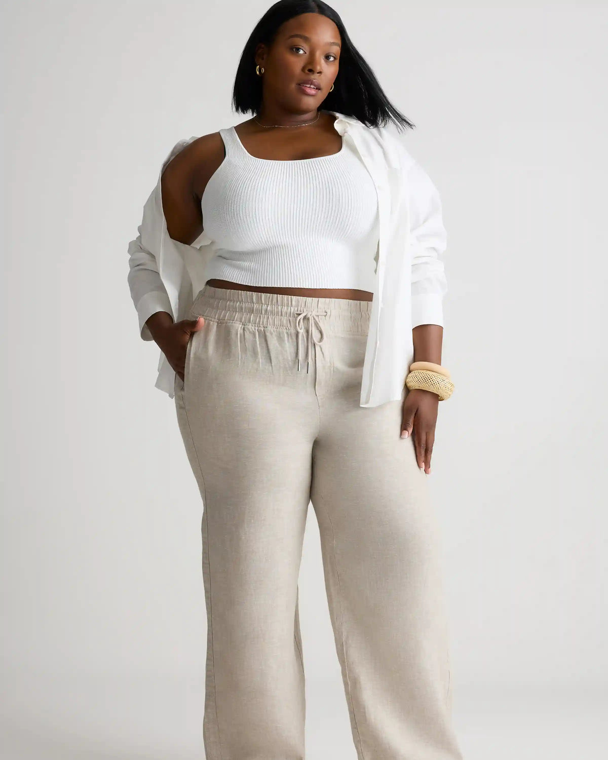 100% European Linen Wide Leg Pants
