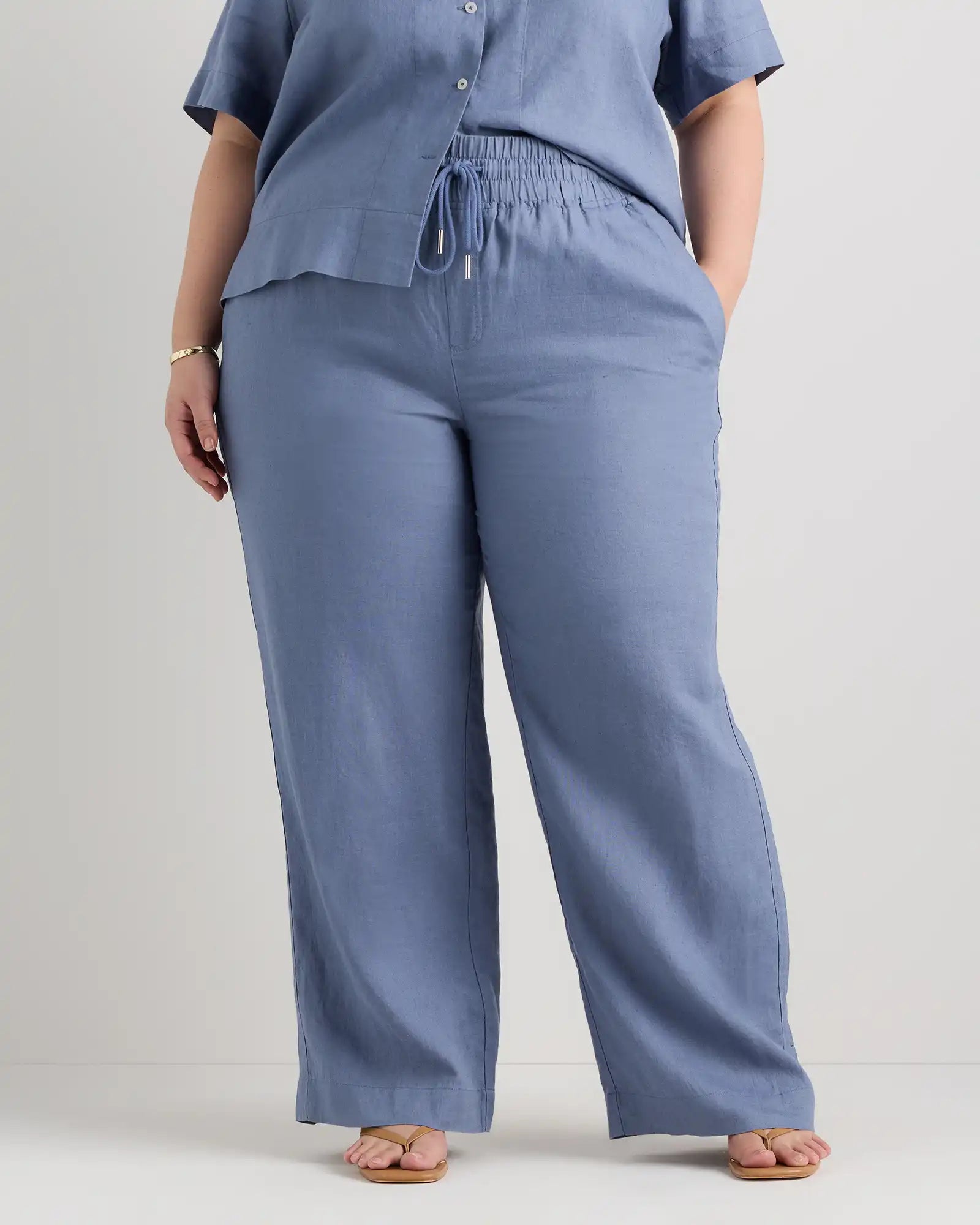 100% European Linen Wide Leg Pants