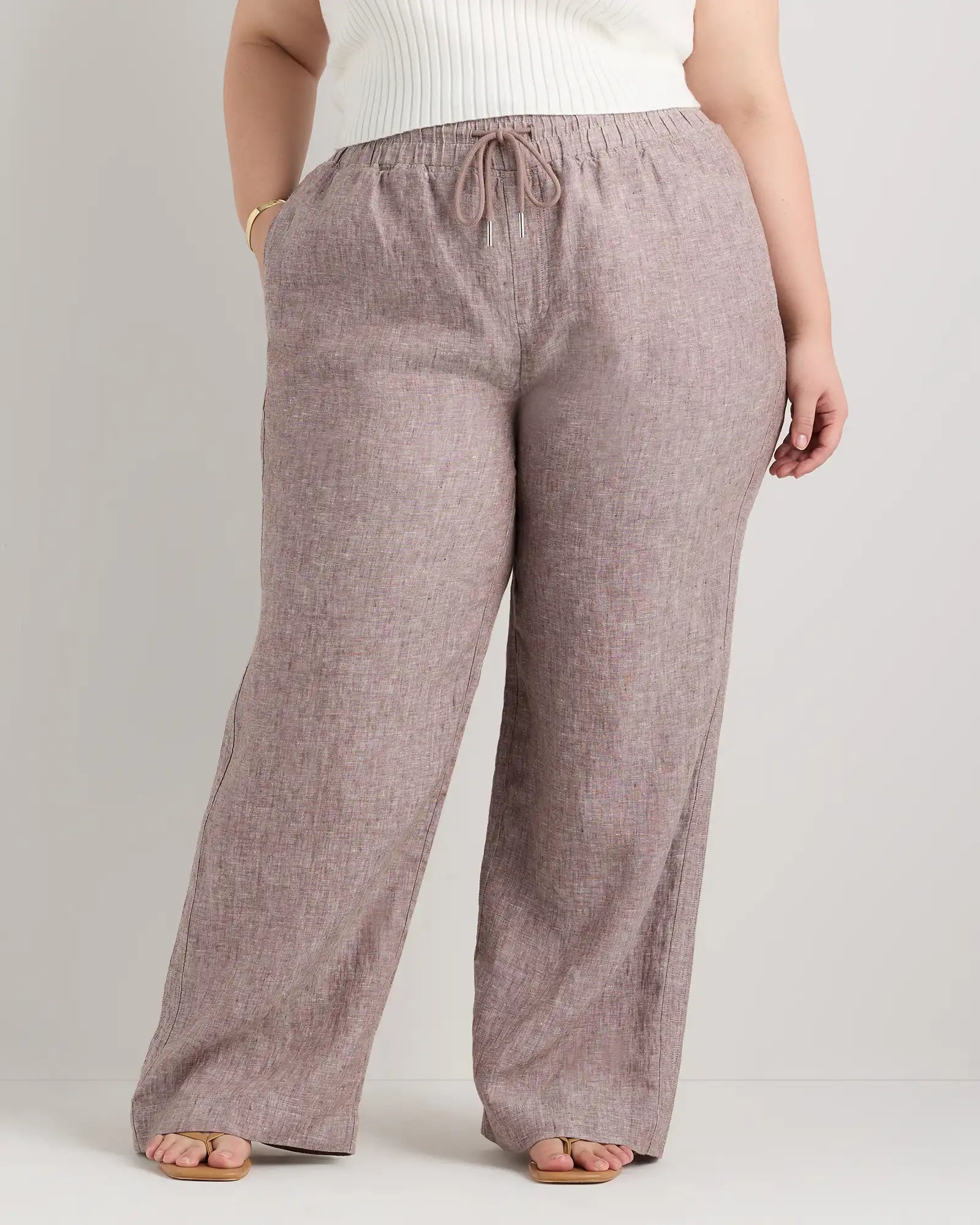 100% European Linen Wide Leg Pants