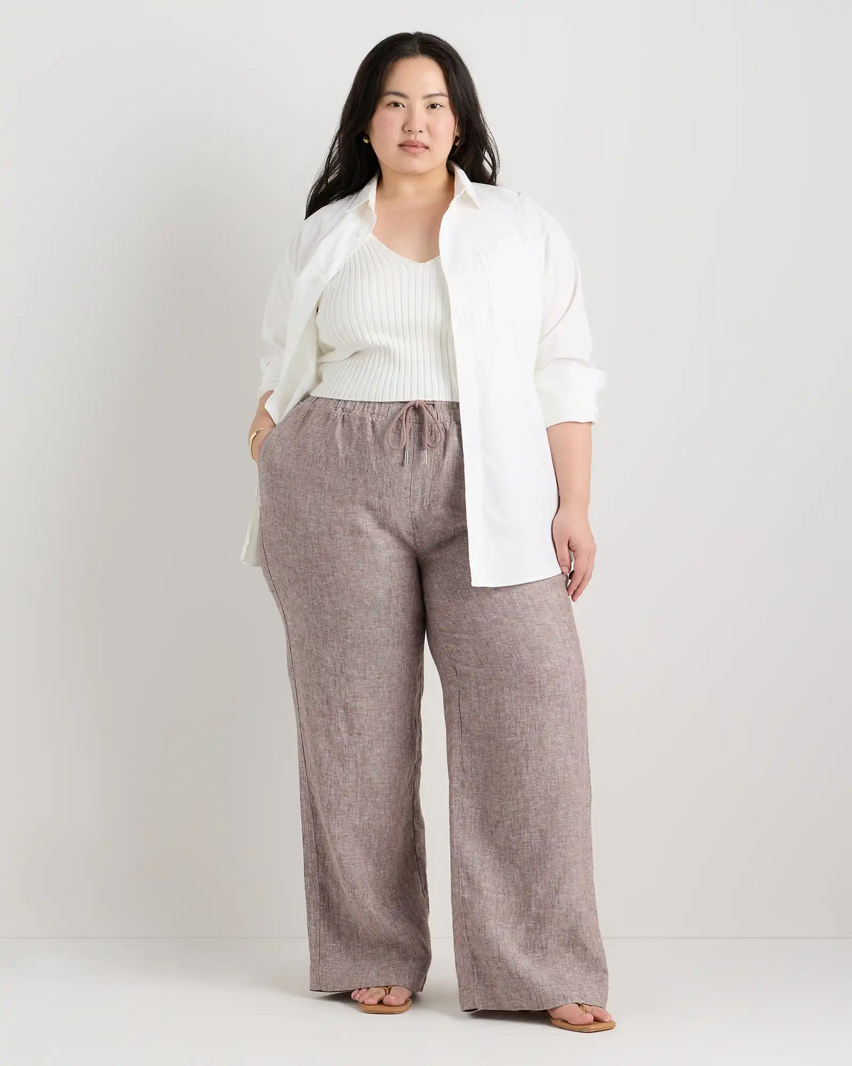 100% European Linen Wide Leg Pants