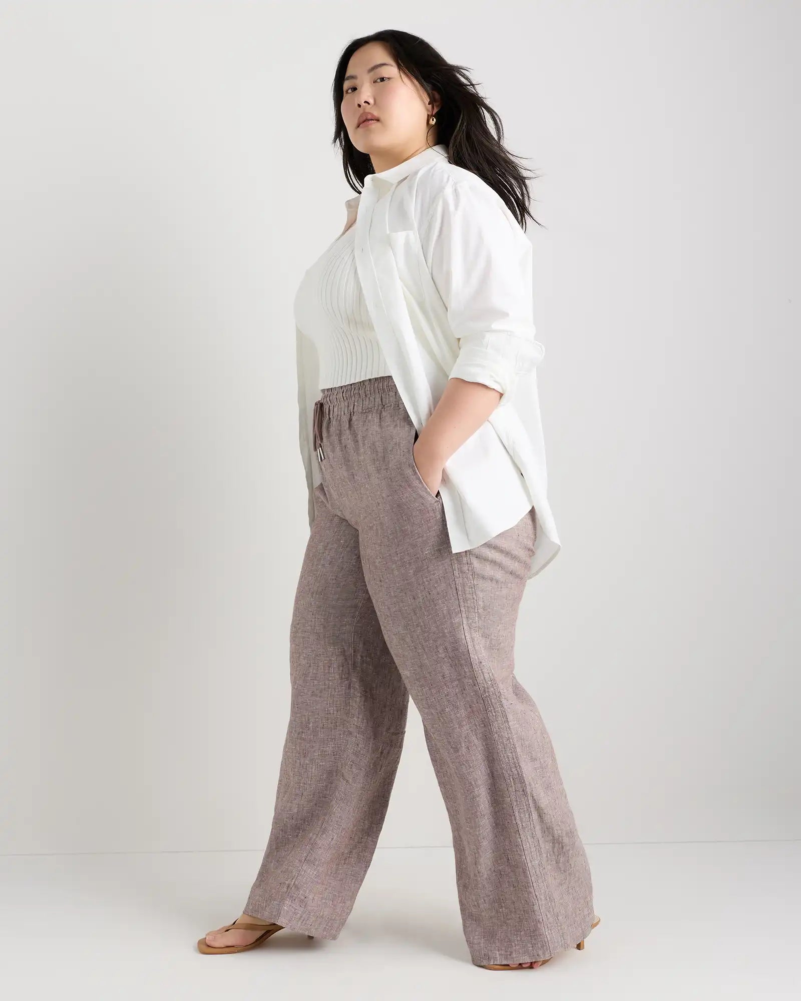 100% European Linen Wide Leg Pants