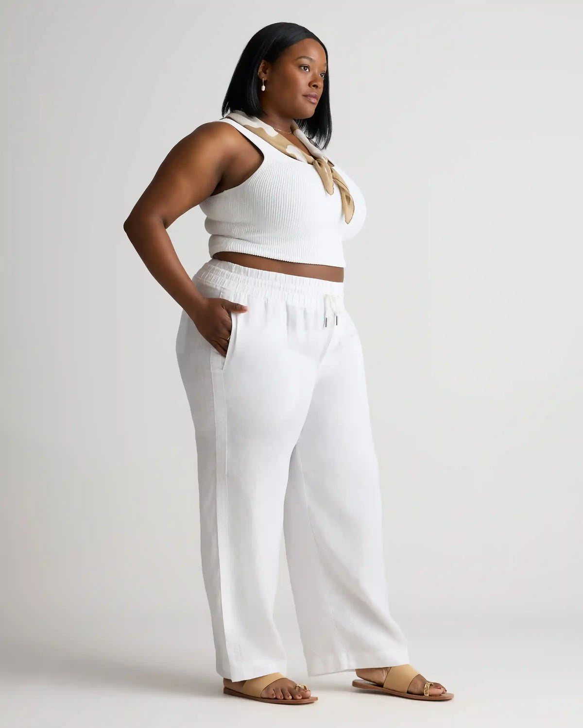 100% European Linen Wide Leg Pants