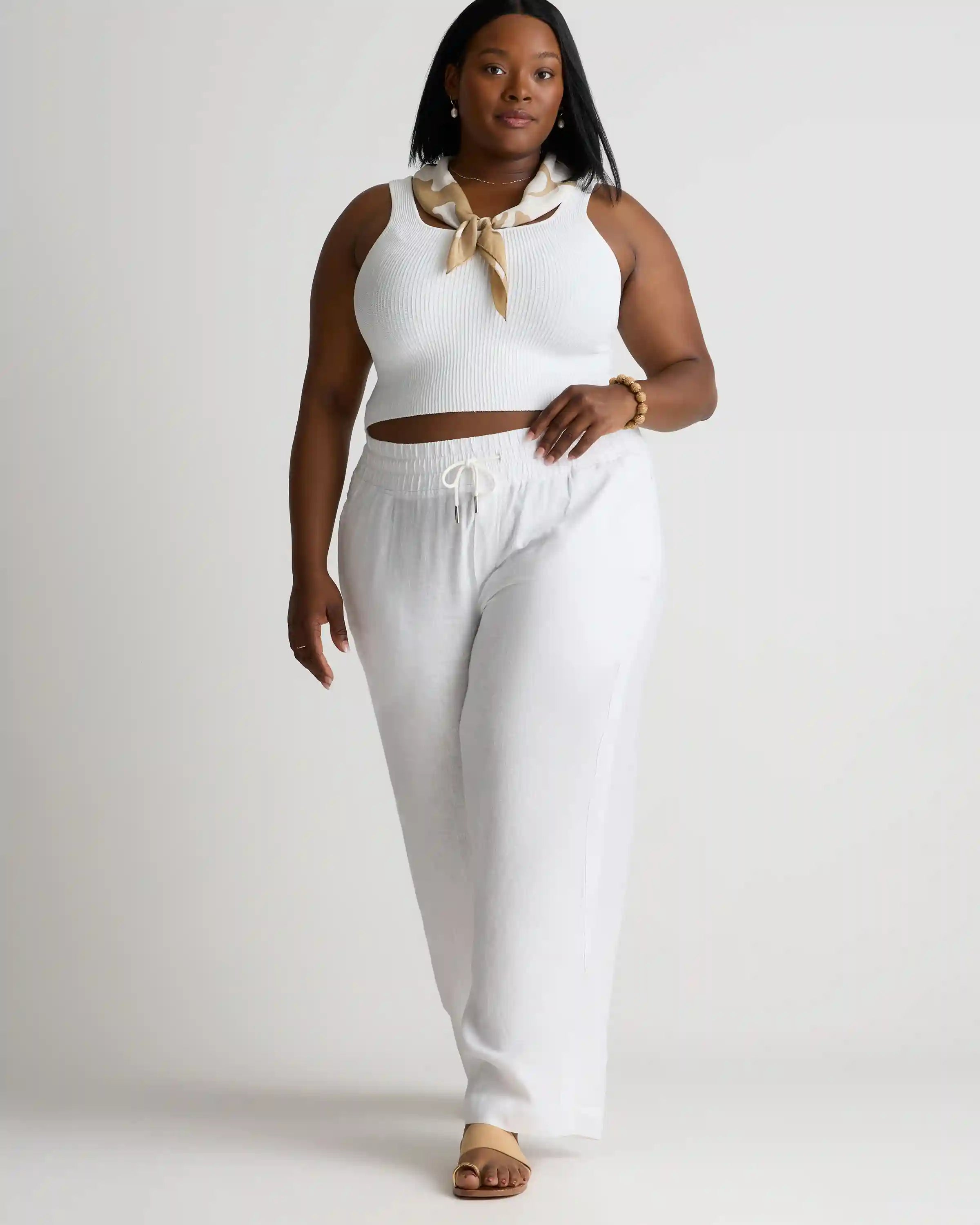 100% European Linen Wide Leg Pants