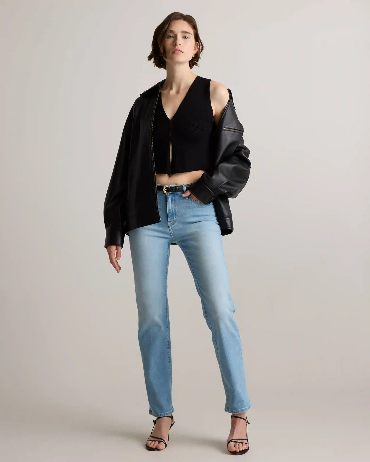 100% Leather Oversized Bomber Jacket