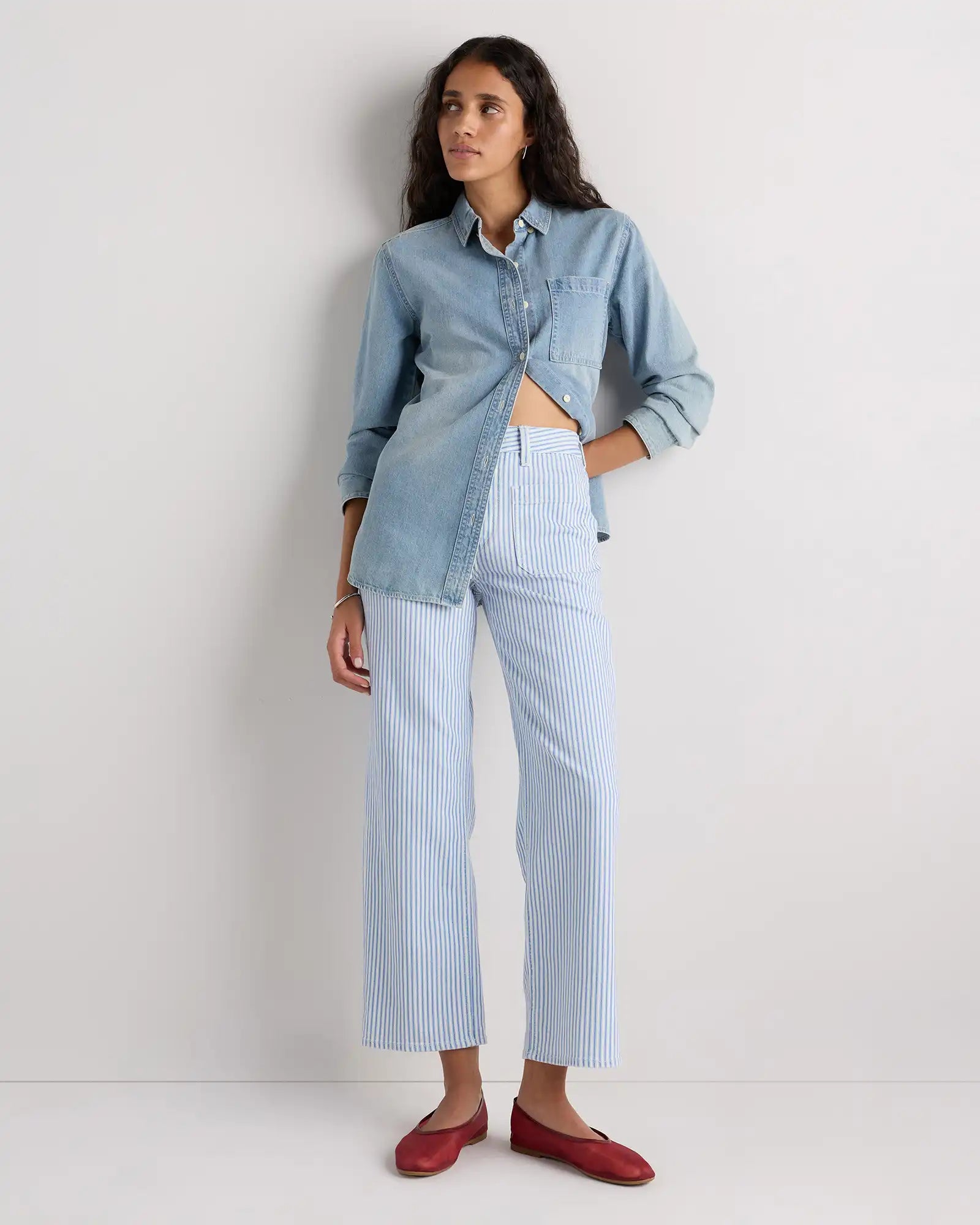 Bella Stretch Patch Pocket Wide Leg Jeans