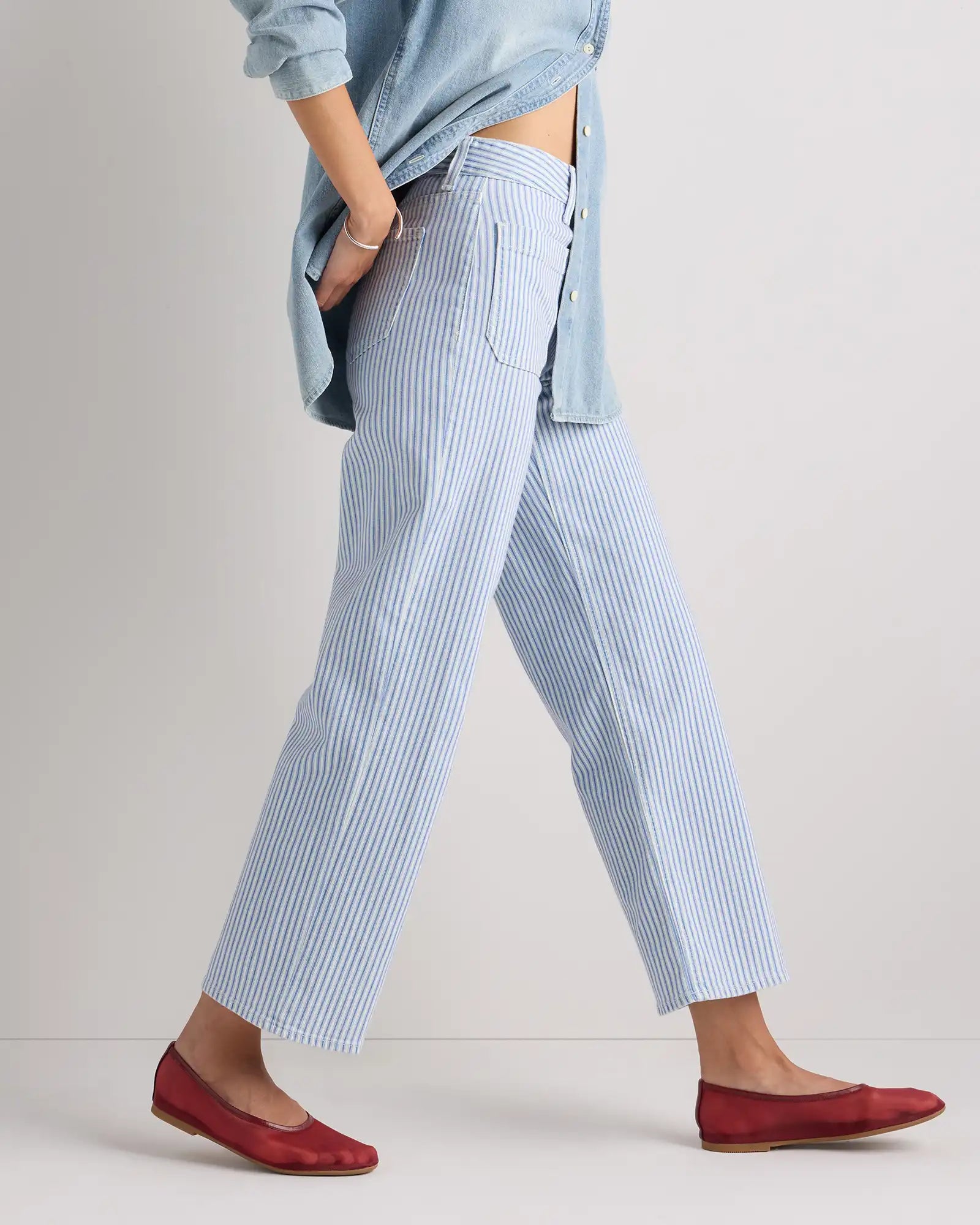 Bella Stretch Patch Pocket Wide Leg Jeans
