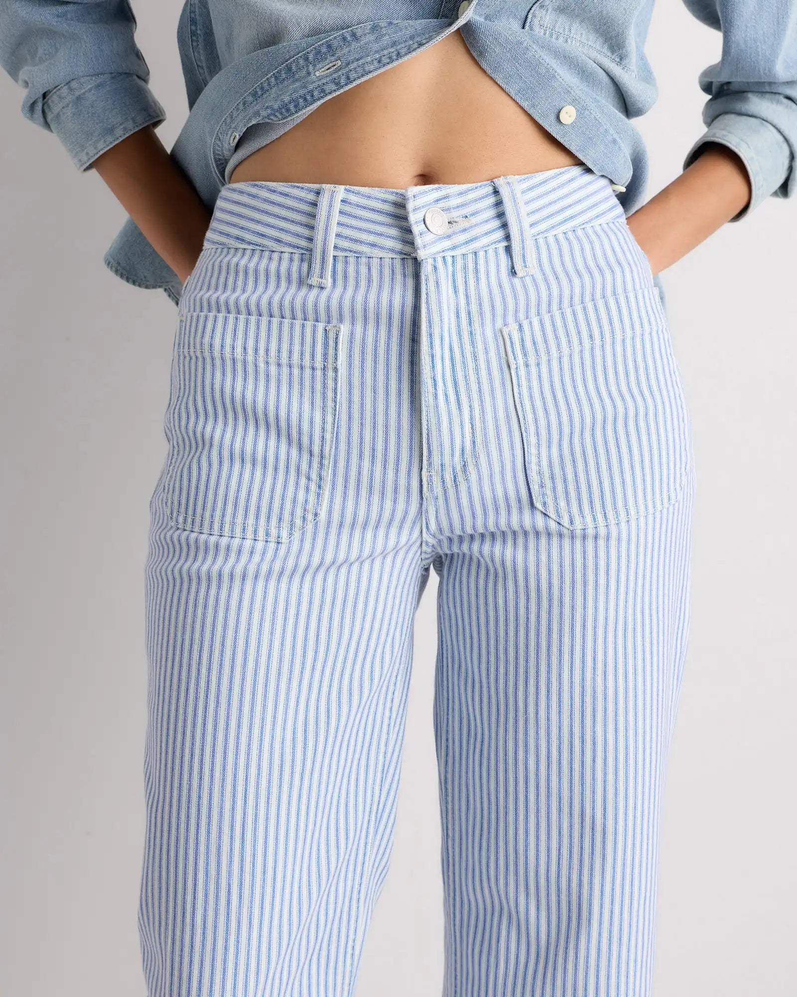Bella Stretch Patch Pocket Wide Leg Jeans