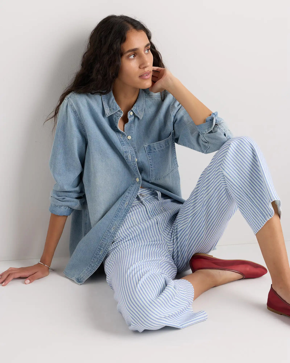 Bella Stretch Patch Pocket Wide Leg Jeans