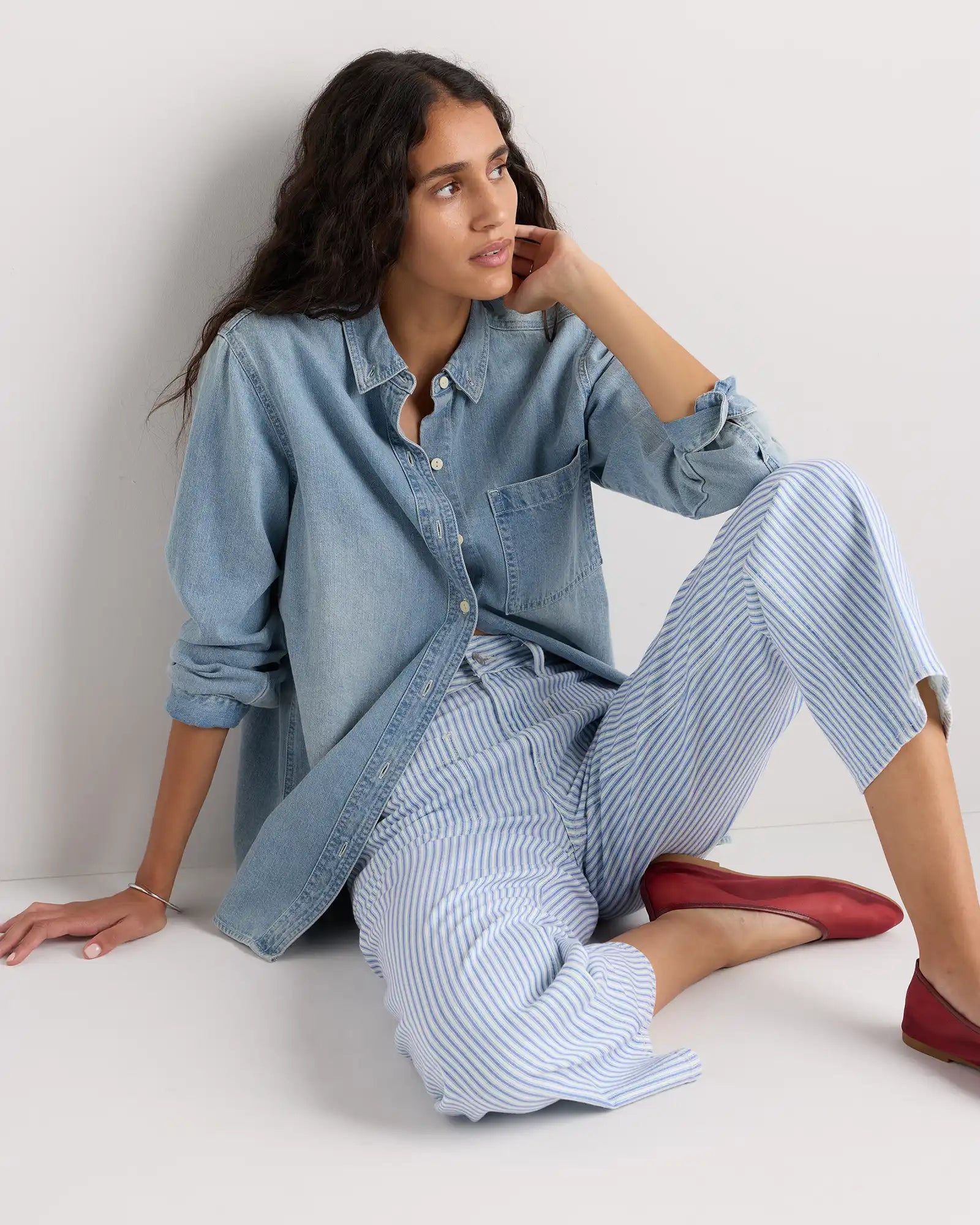 Bella Stretch Patch Pocket Wide Leg Jeans