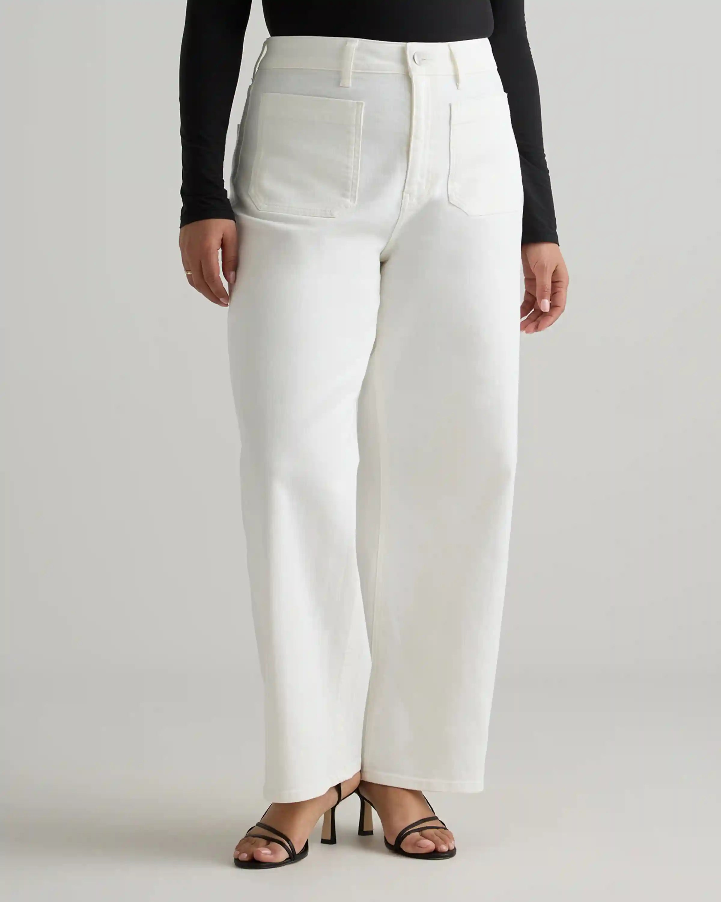 Bella Stretch Patch Pocket Wide Leg Jeans