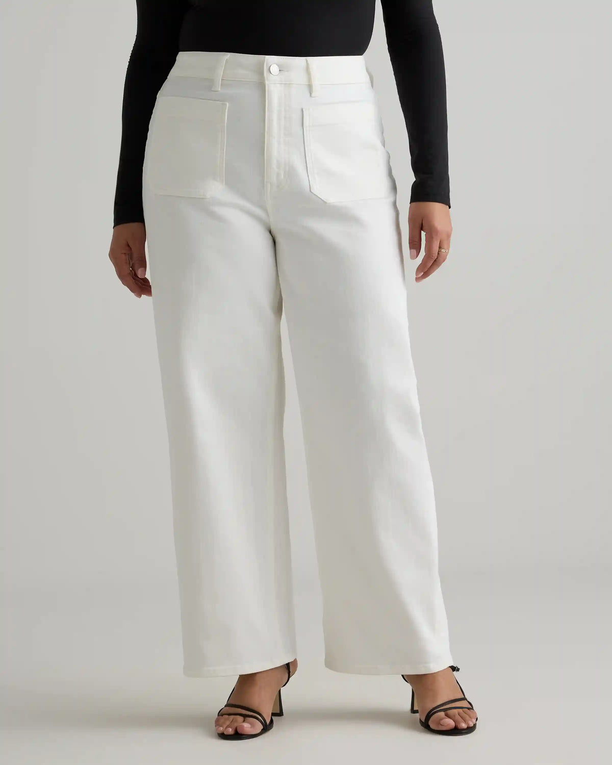 Bella Stretch Patch Pocket Wide Leg Jeans