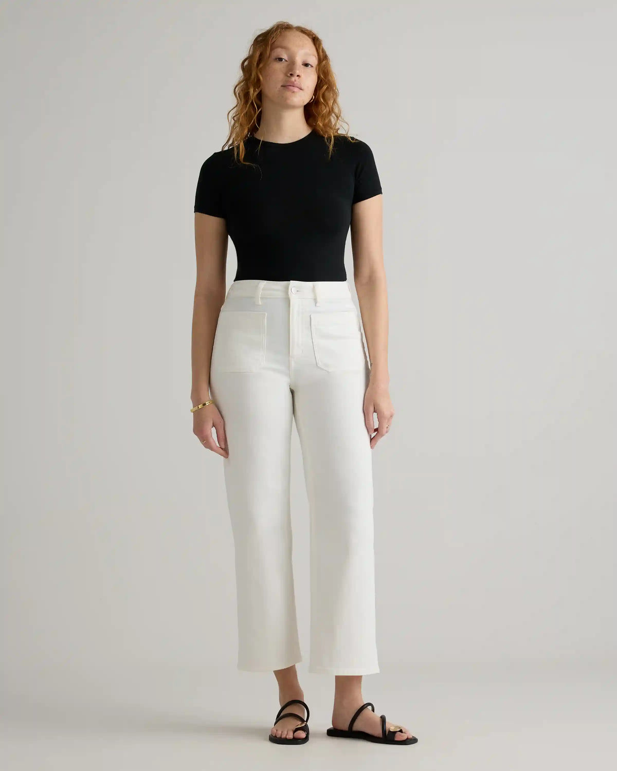 Bella Stretch Patch Pocket Wide Leg Jeans