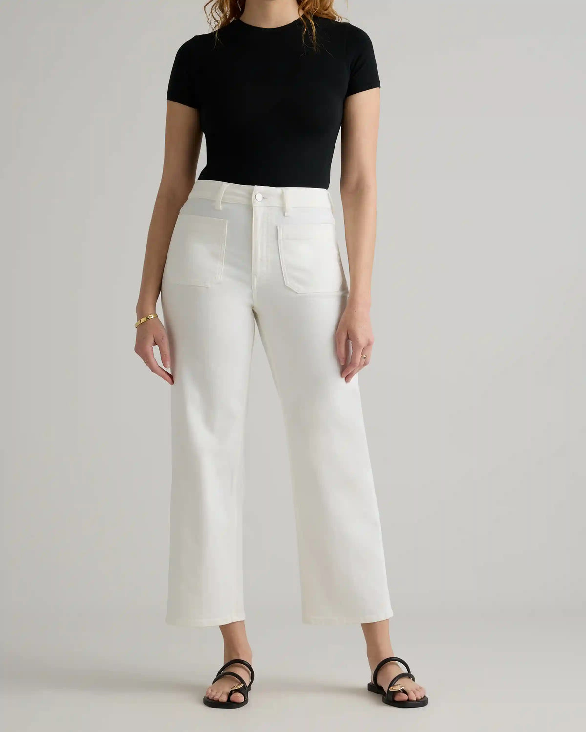 Bella Stretch Patch Pocket Wide Leg Jeans