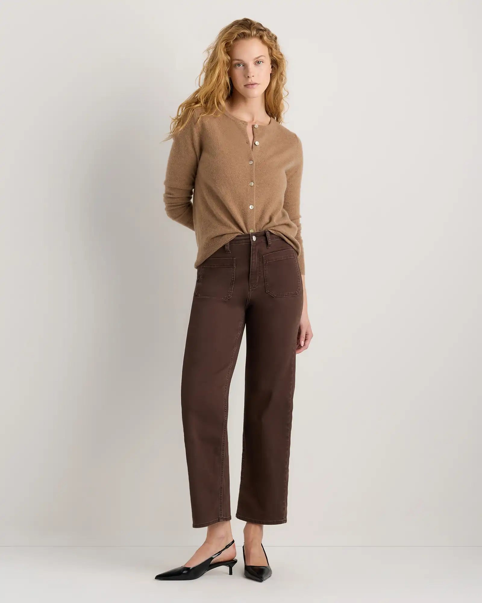 Bella Stretch Patch Pocket Wide Leg Jeans