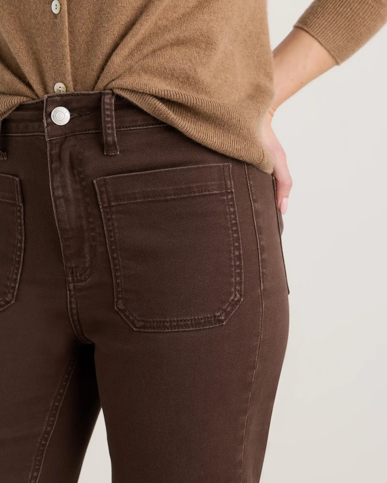 Bella Stretch Patch Pocket Wide Leg Jeans
