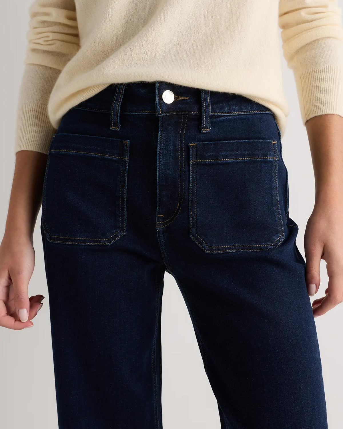 Bella Stretch Patch Pocket Wide Leg Jeans