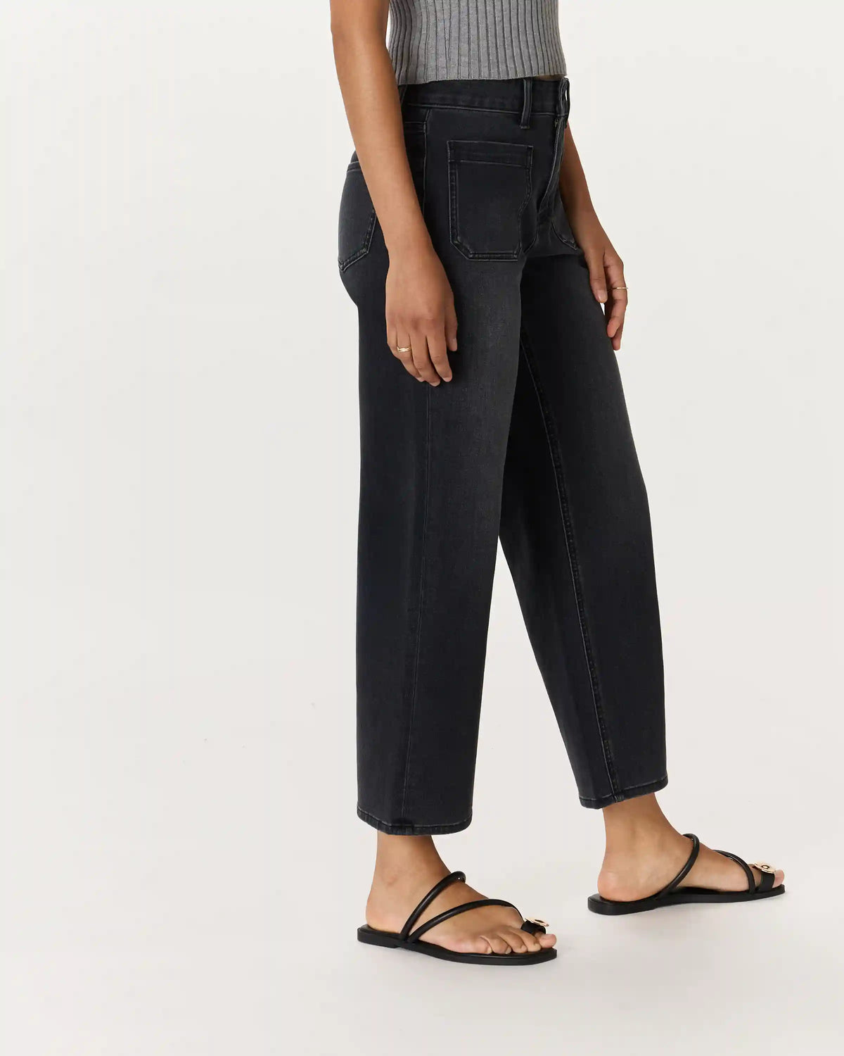 Bella Stretch Patch Pocket Wide Leg Jeans