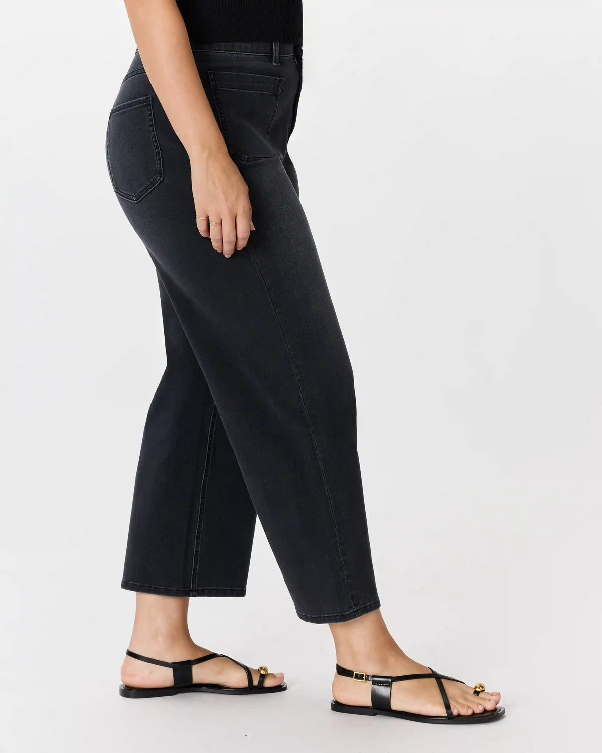 Bella Stretch Patch Pocket Wide Leg Jeans