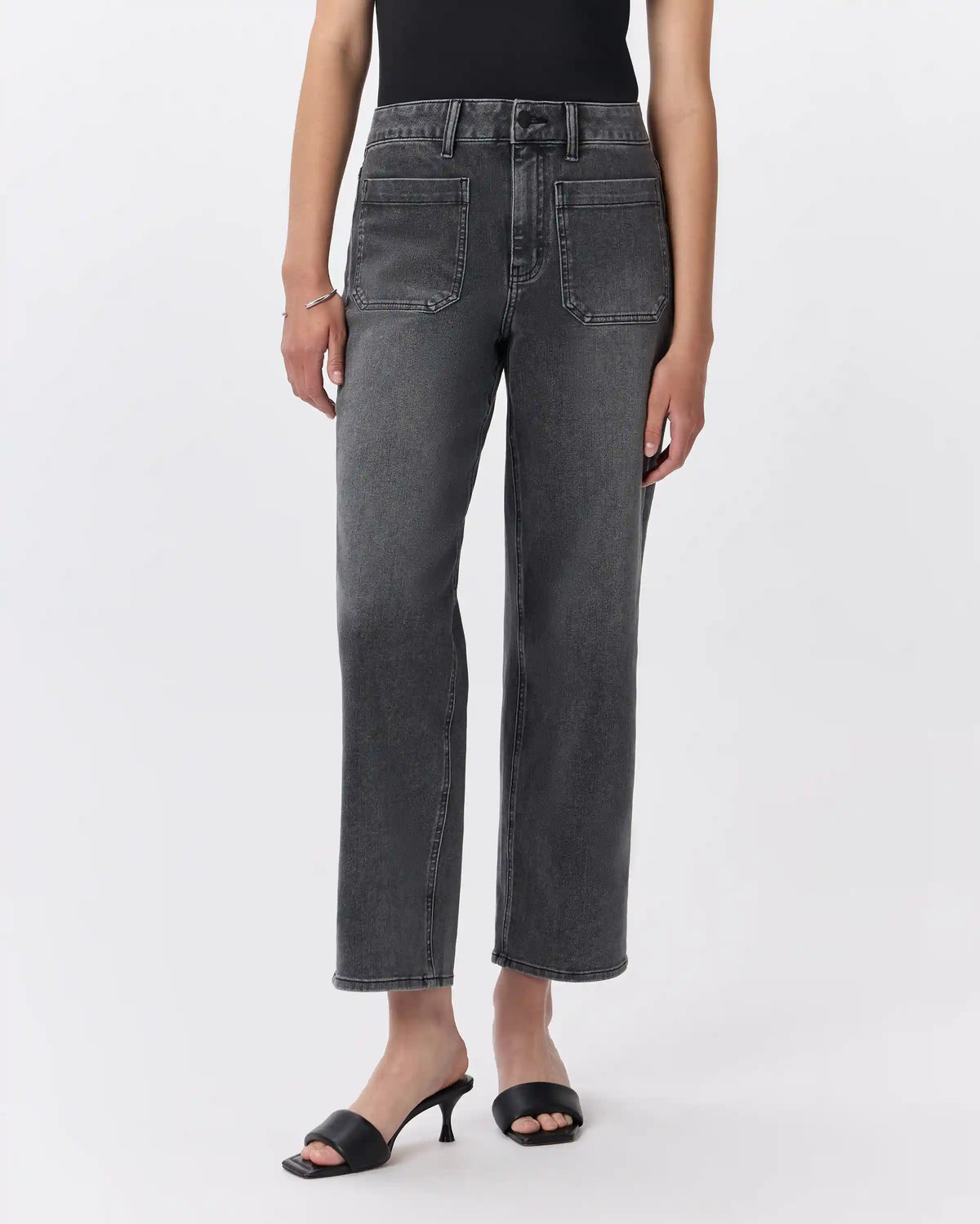 Bella Stretch Patch Pocket Wide Leg Jeans