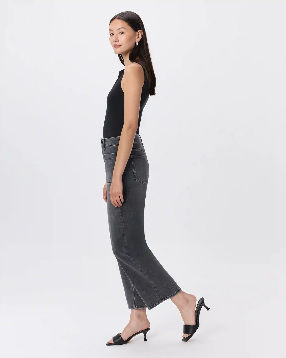Bella Stretch Patch Pocket Wide Leg Jeans