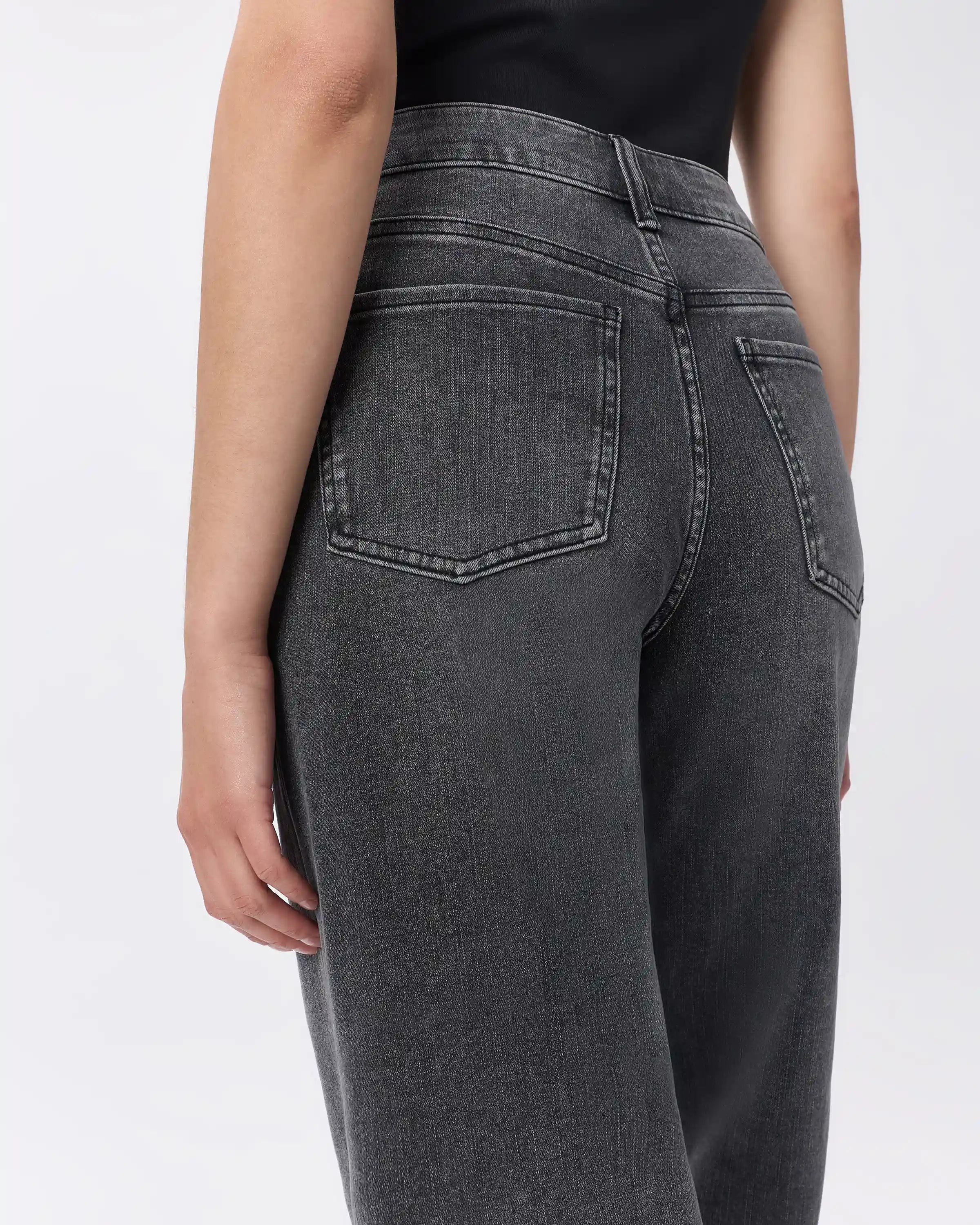 Bella Stretch Patch Pocket Wide Leg Jeans