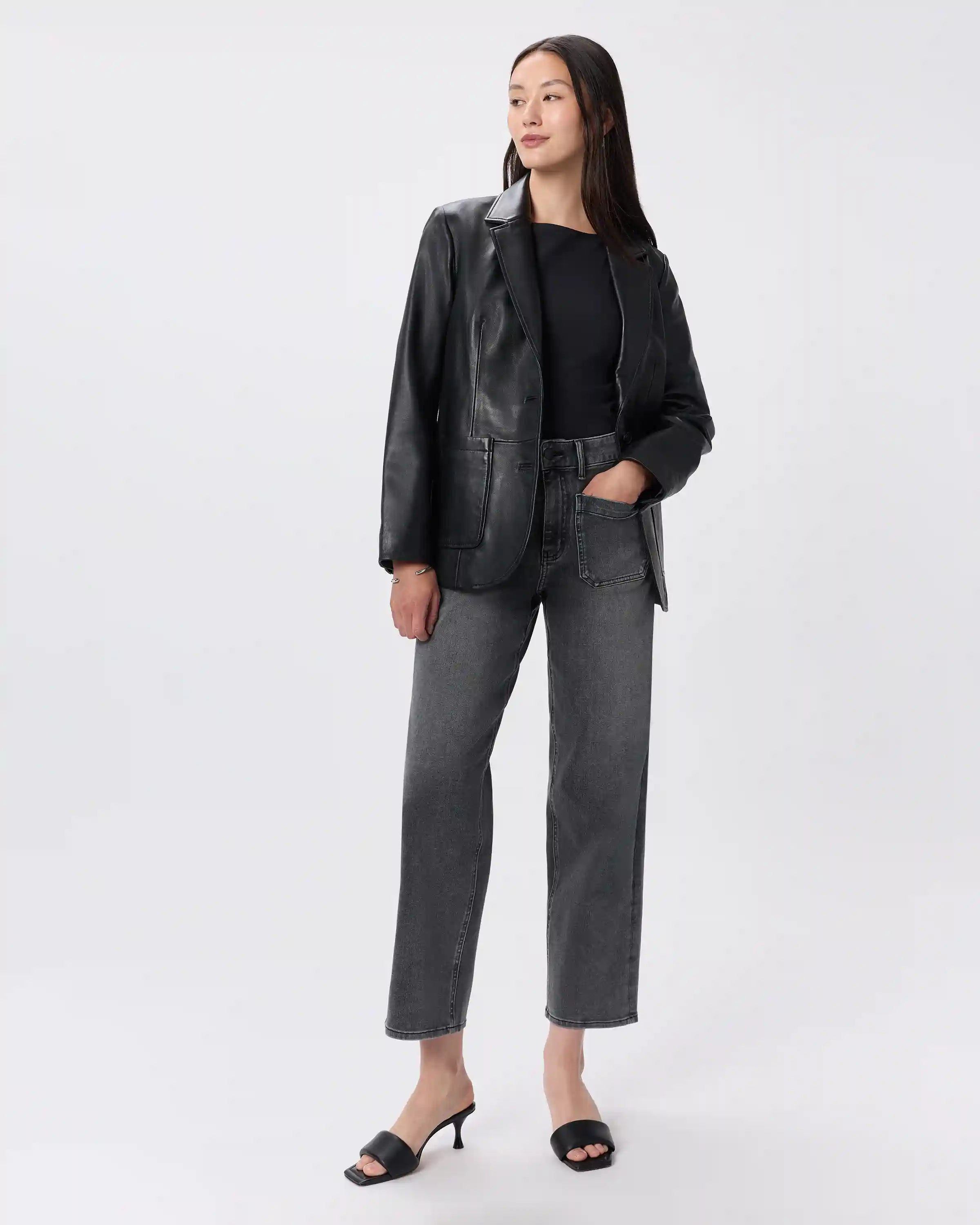 Bella Stretch Patch Pocket Wide Leg Jeans