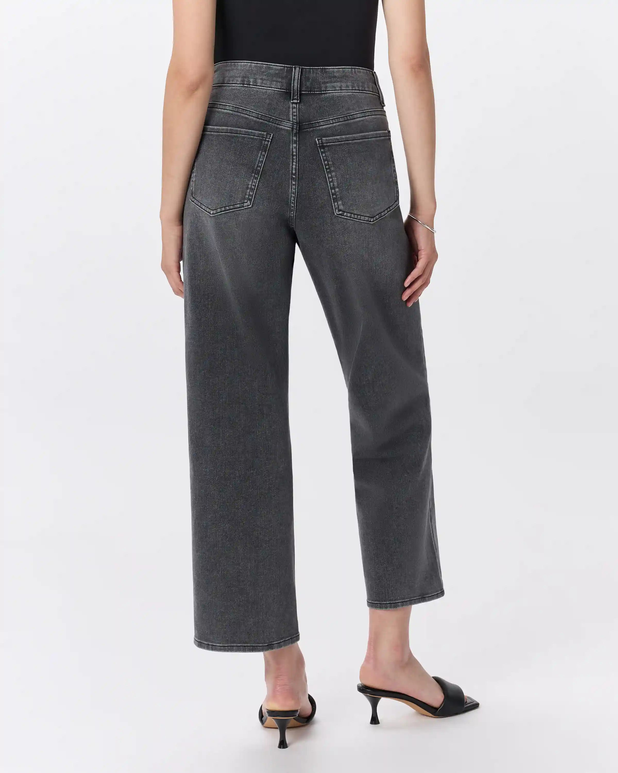 Bella Stretch Patch Pocket Wide Leg Jeans