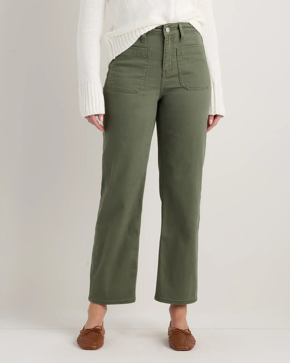 Bella Stretch Patch Pocket Wide Leg Jeans